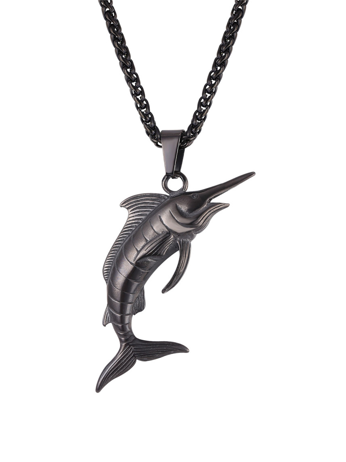 Swordfish Pendant Animal Jewelry in Black
