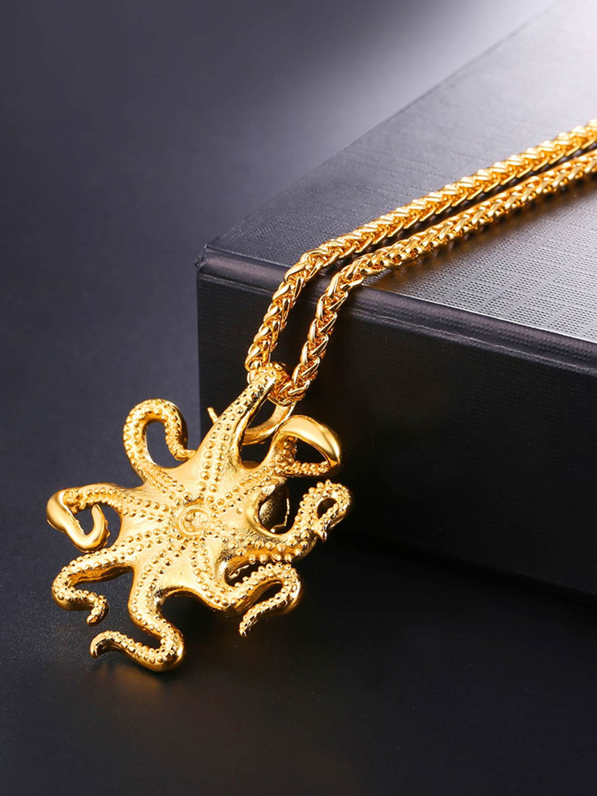 Octopus Pendant Animal Necklace in 18K Gold Plated