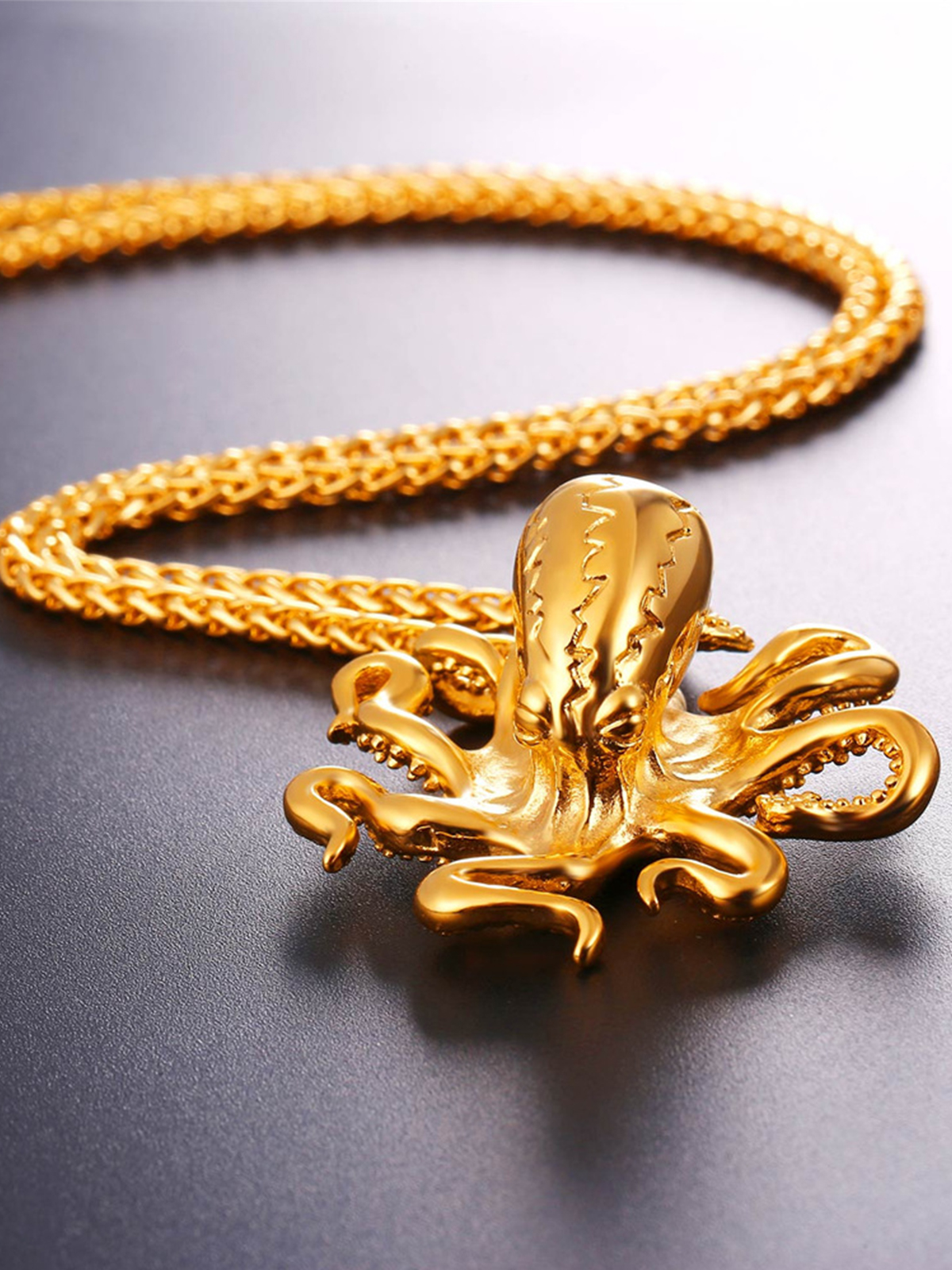 Octopus Pendant Animal Necklace in 18K Gold Plated
