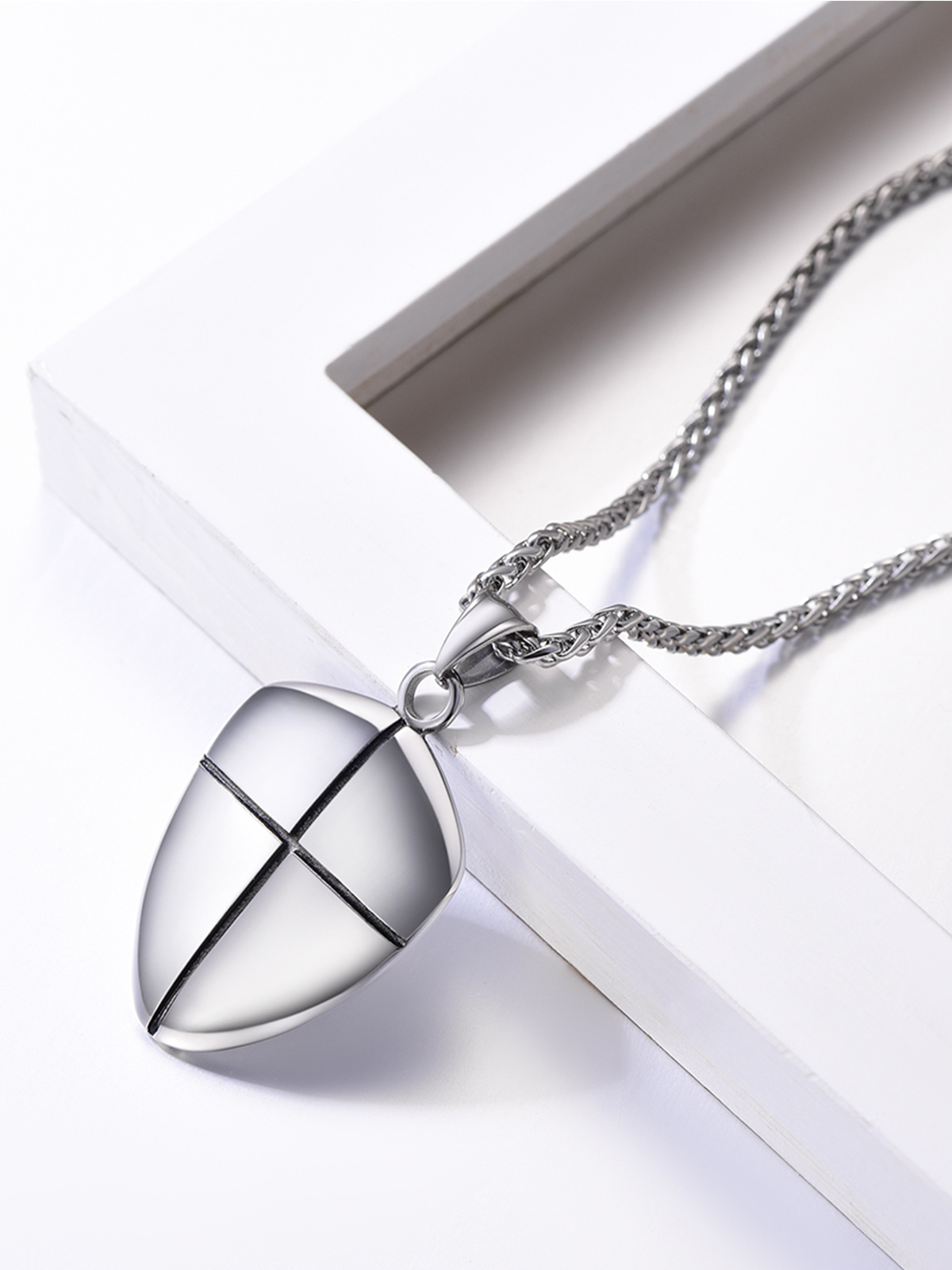 Shield of Faith Pendant Inspirational Necklace in Stainless