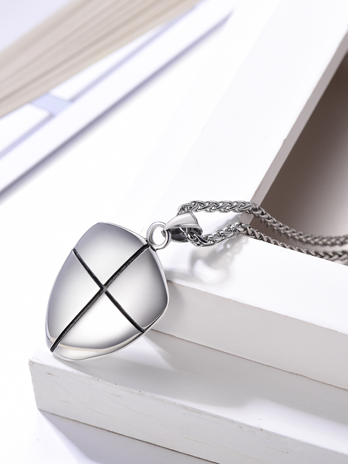 Shield of Faith Pendant Inspirational Necklace in Stainless