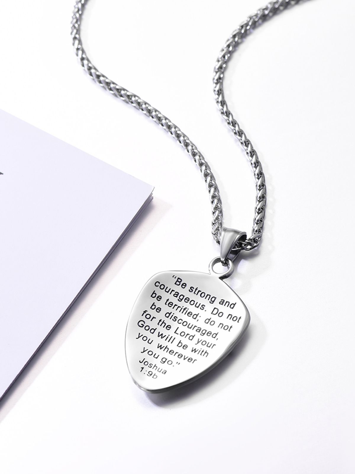 Shield of Faith Pendant Inspirational Necklace in Stainless