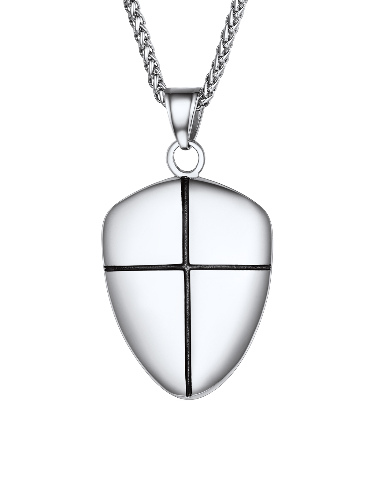 Shield of Faith Pendant Inspirational Necklace in Stainless