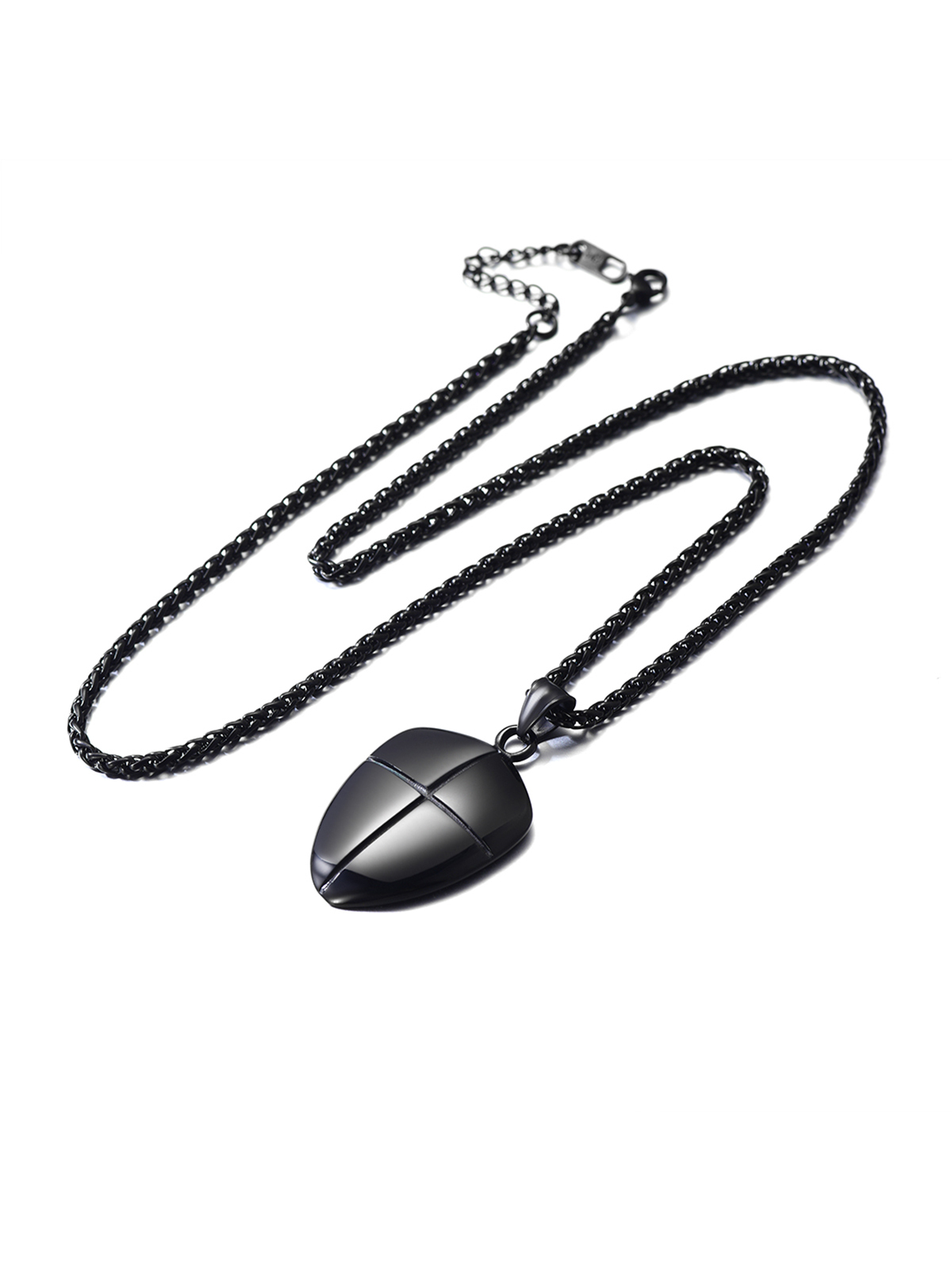 Shield of Faith Pendant Inspirational Necklace in Black