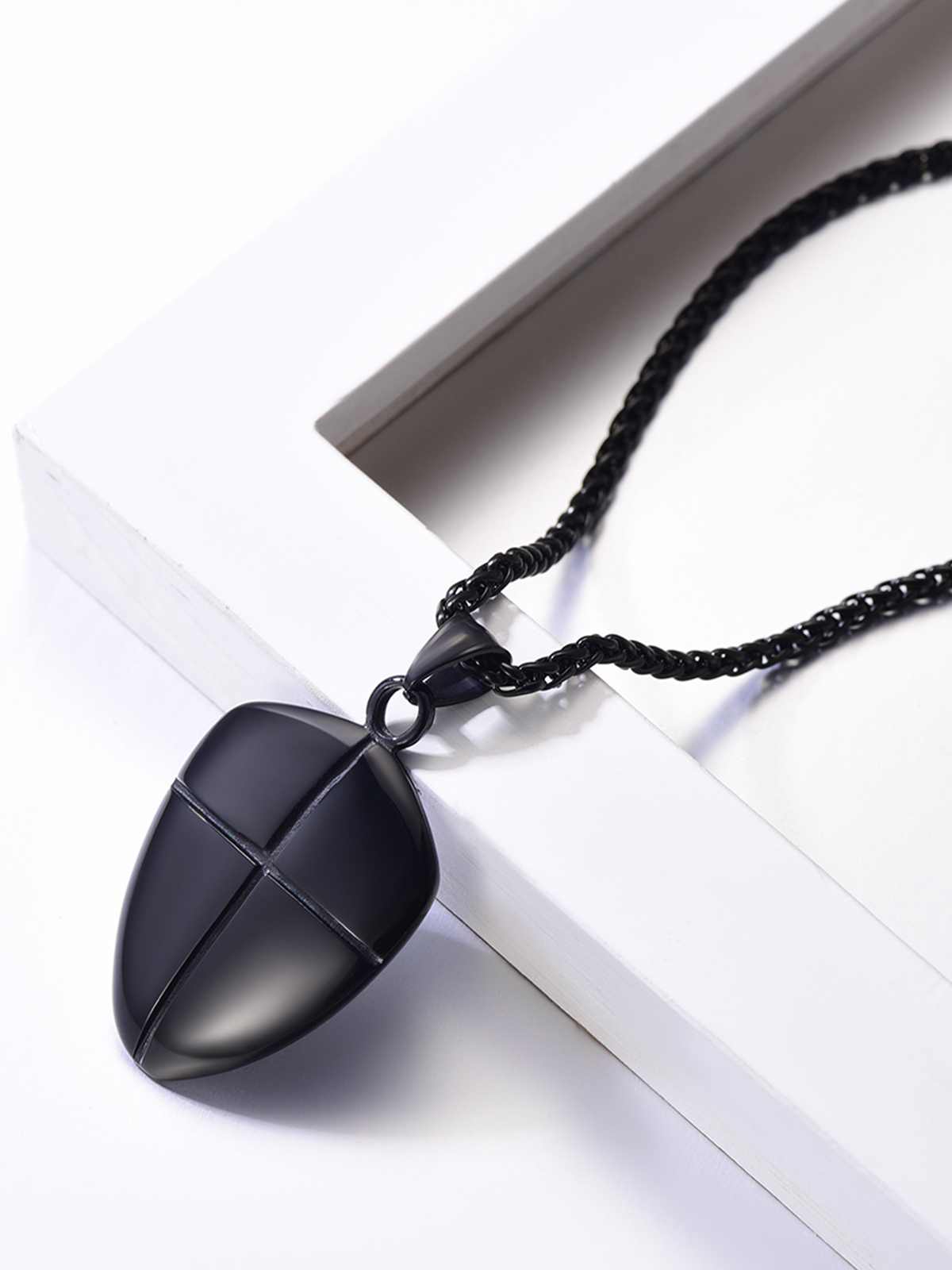 Shield of Faith Pendant Inspirational Necklace in Black