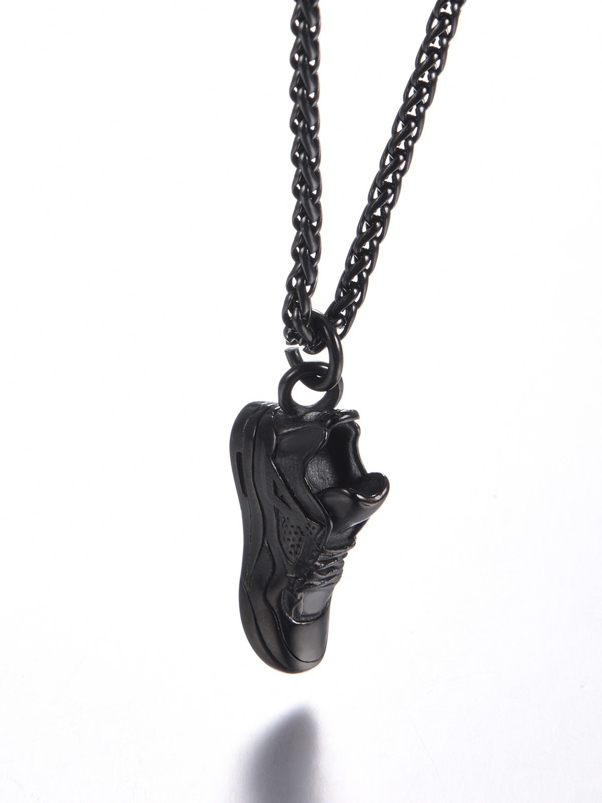 Sneaker Shoe Pendant Running Shoe Necklace in Black