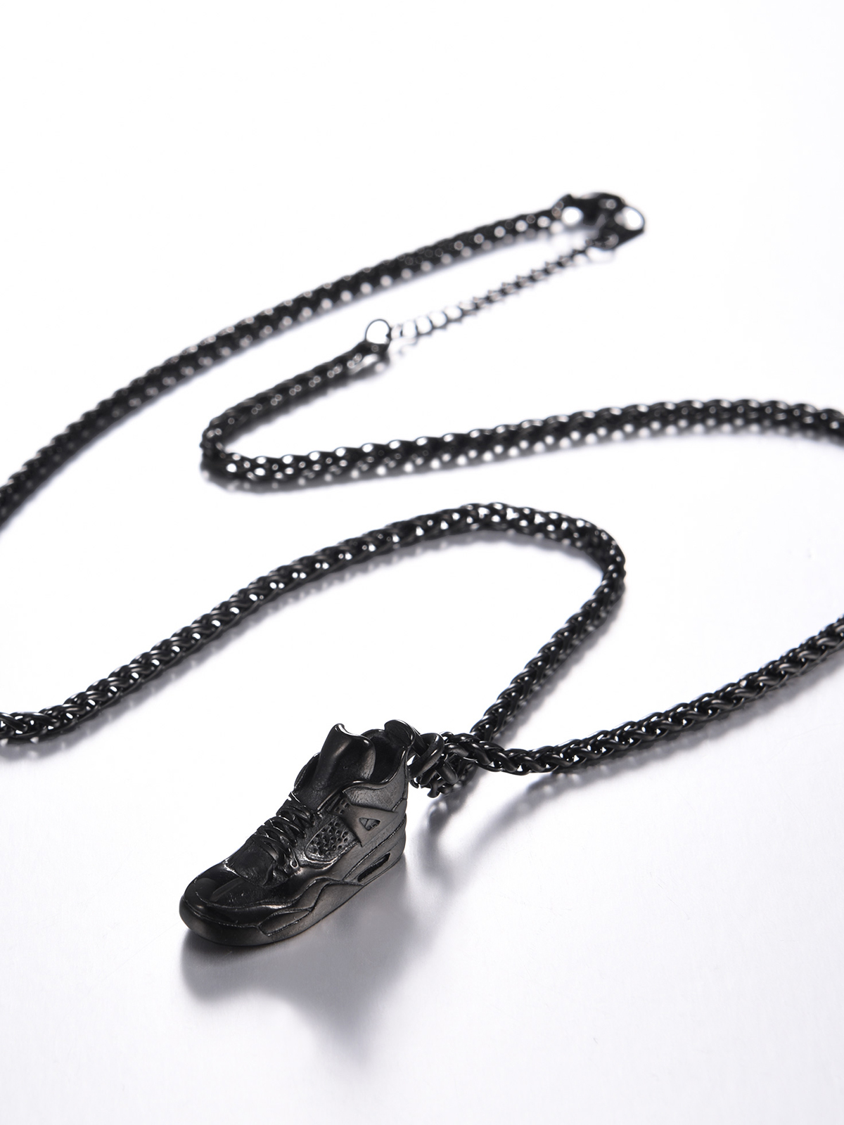 Sneaker Shoe Pendant Running Shoe Necklace in Black