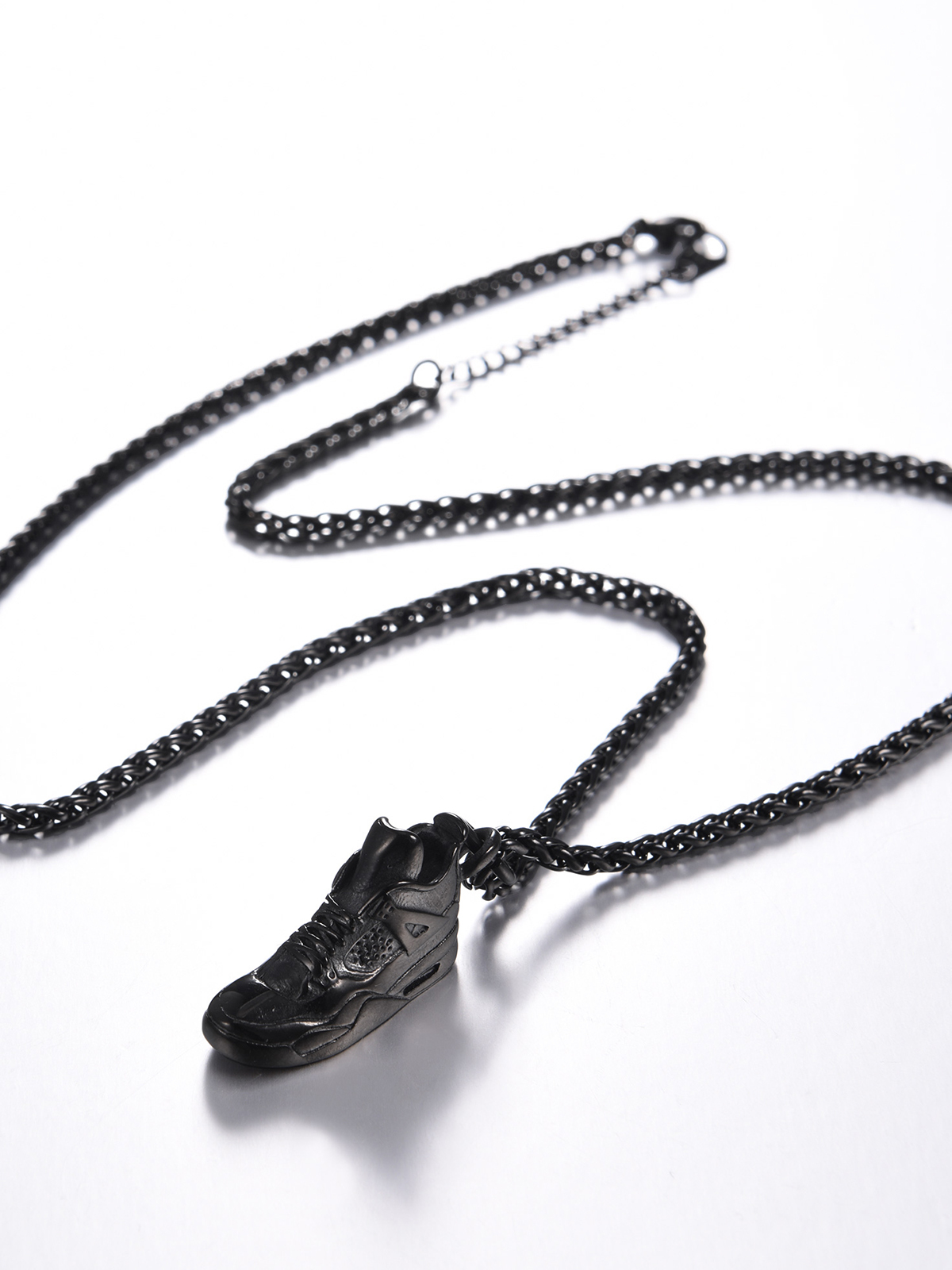 Sneaker Shoe Pendant Running Shoe Necklace in Black