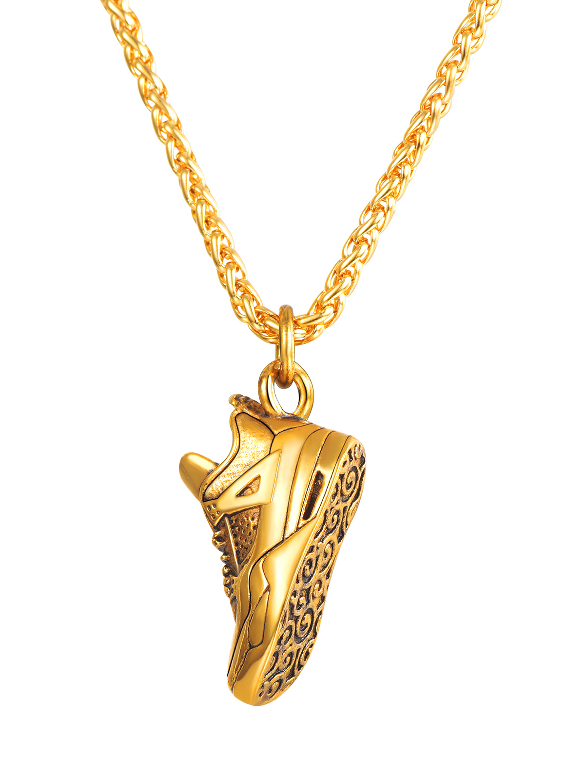 Sneaker Shoe Pendant Running Shoe Necklace in 18K Gold