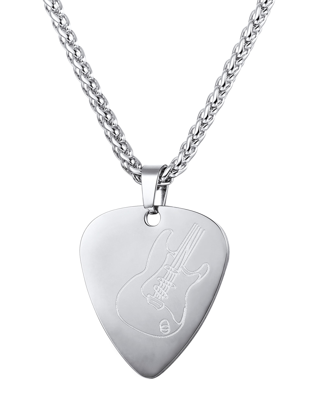 Guitar Pick Necklace Music Jewelry in Stainless