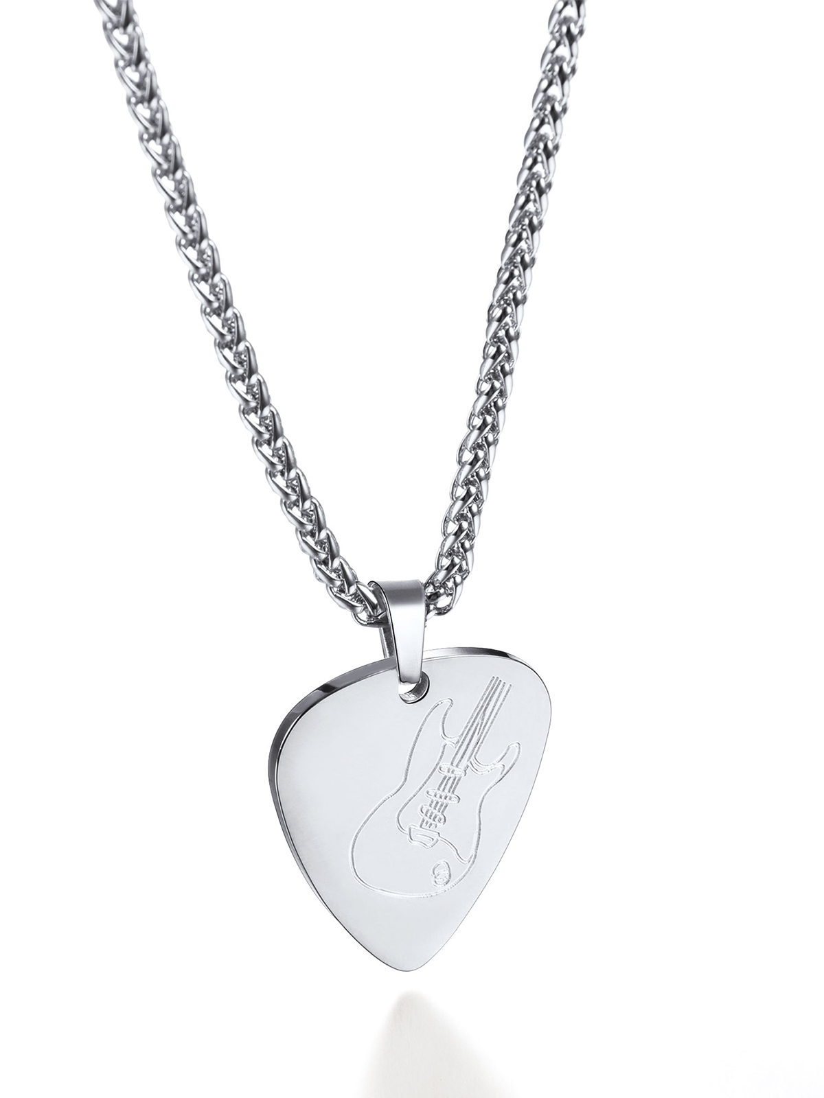 Guitar Pick Necklace Music Jewelry in Stainless