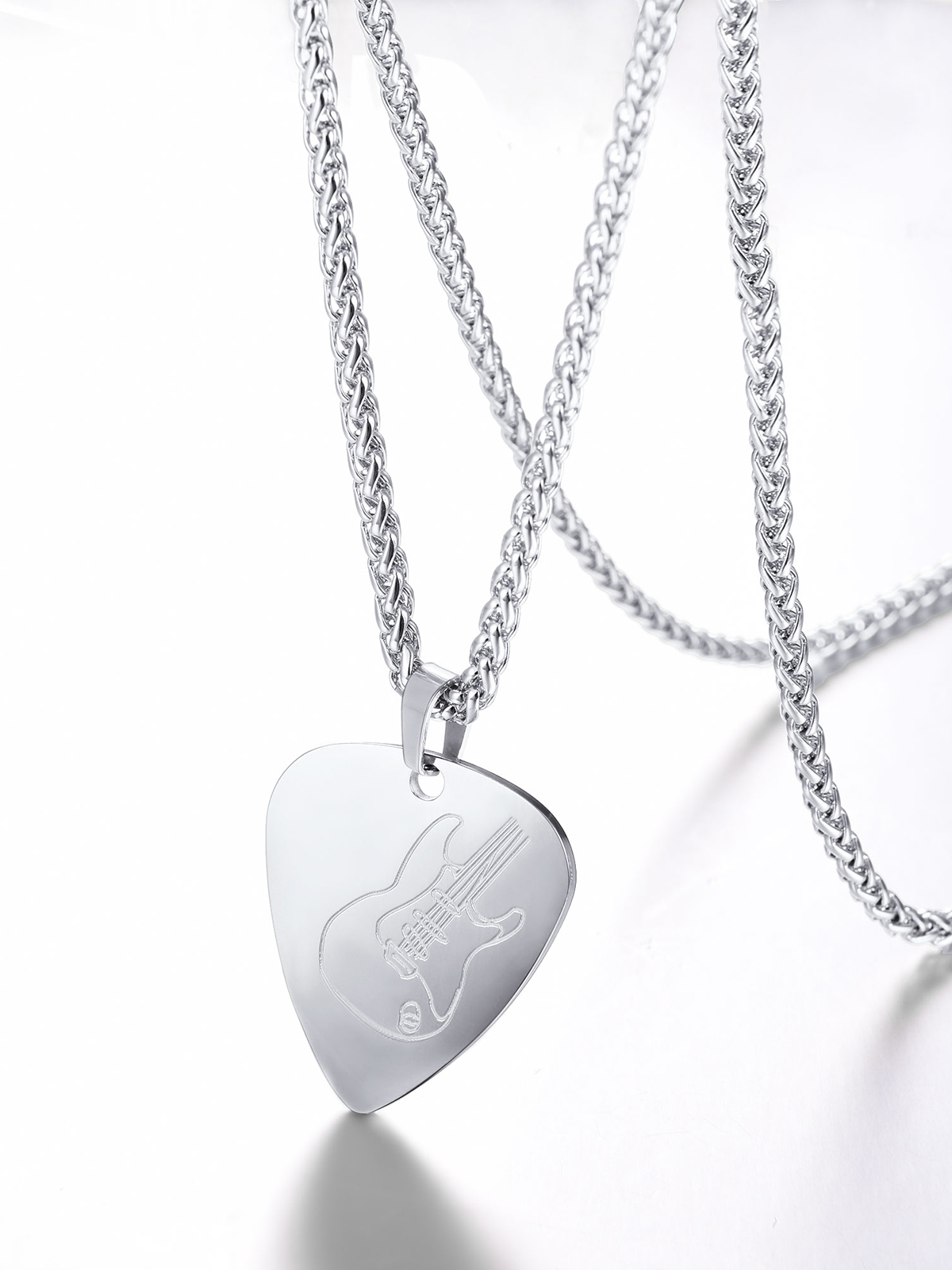 Guitar Pick Necklace Music Jewelry in Stainless