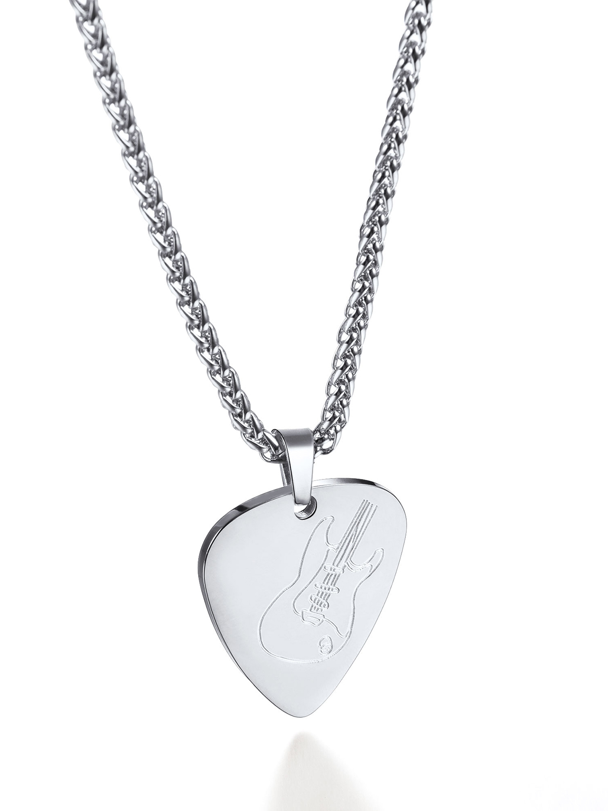 Guitar Pick Necklace Music Jewelry in Stainless