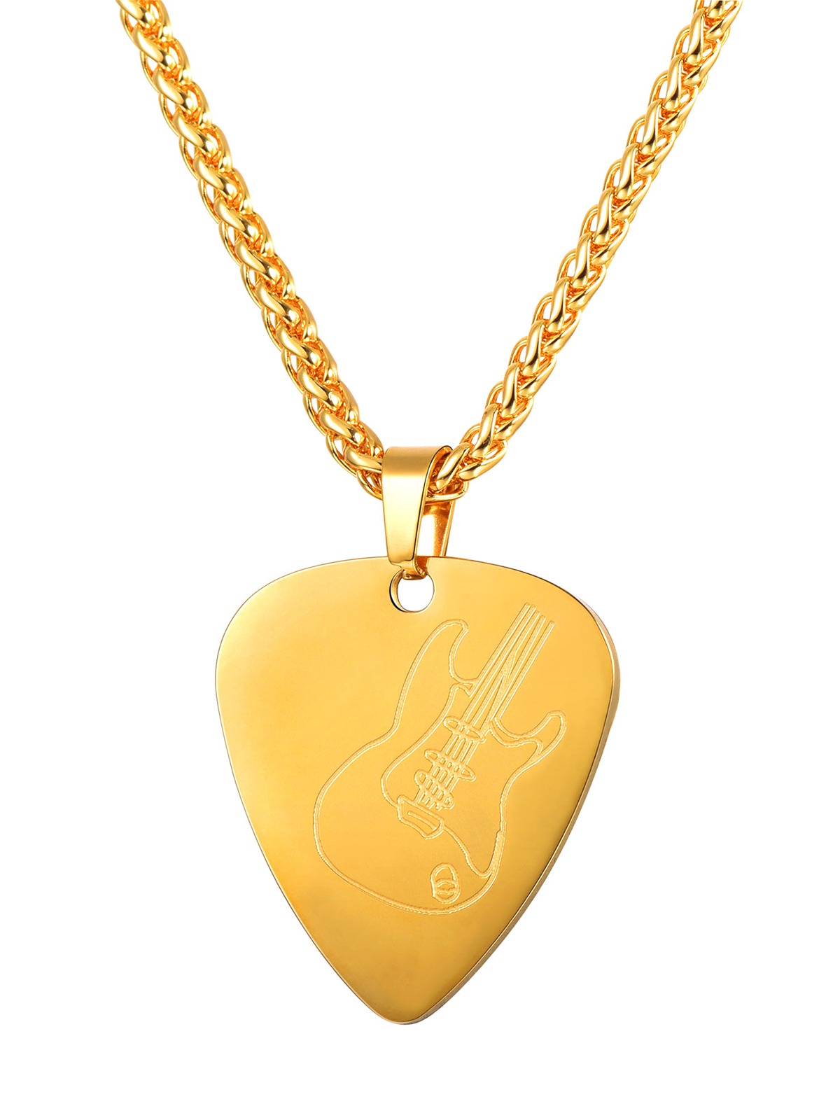 Guitar Pick Necklace Music Jewelry in 18K Gold
