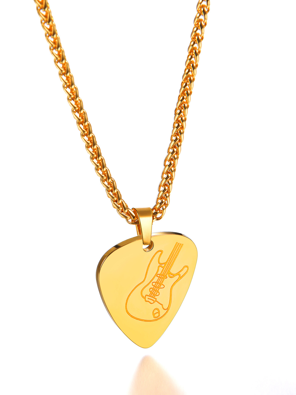 Guitar Pick Necklace Music Jewelry in 18K Gold
