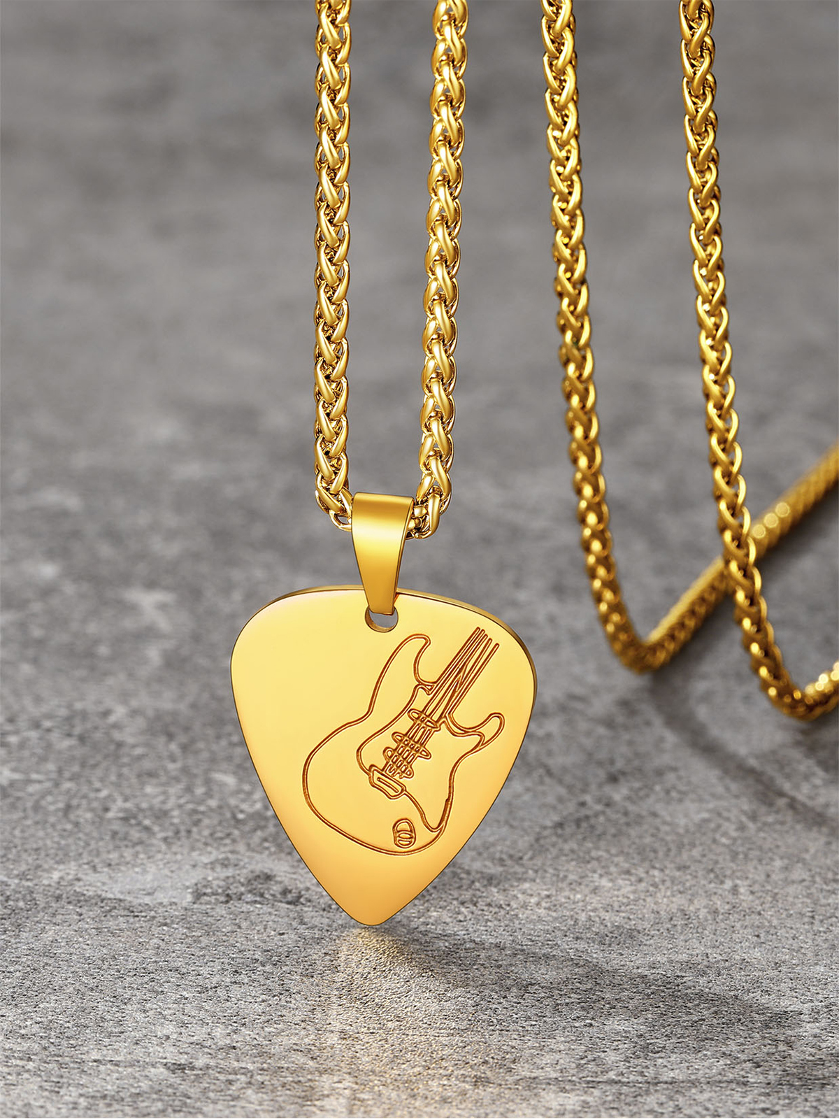 Guitar Pick Necklace Music Jewelry in 18K Gold