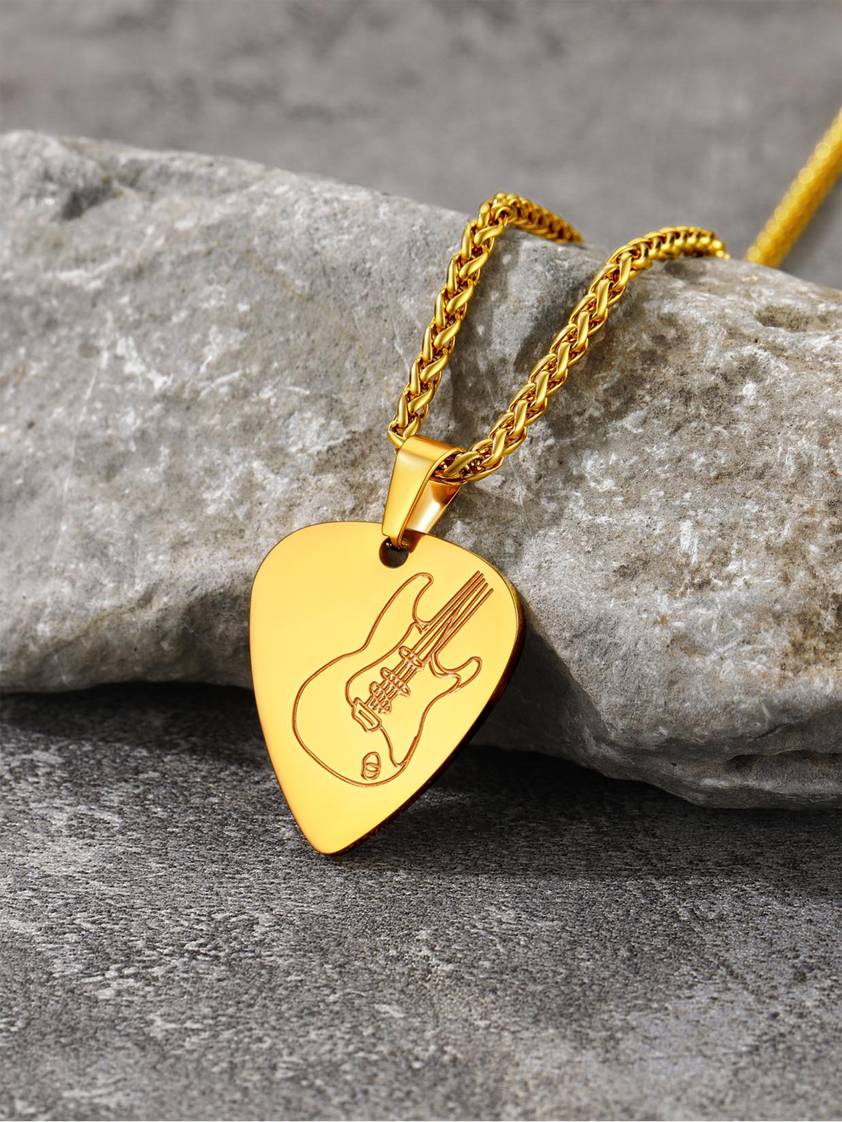 Guitar Pick Necklace Music Jewelry in 18K Gold