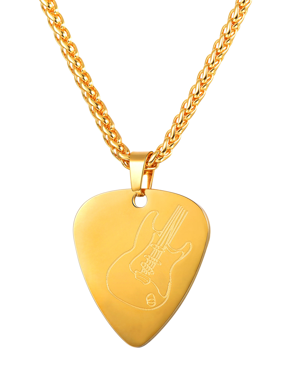 Guitar Pick Necklace Music Jewelry in 18K Gold