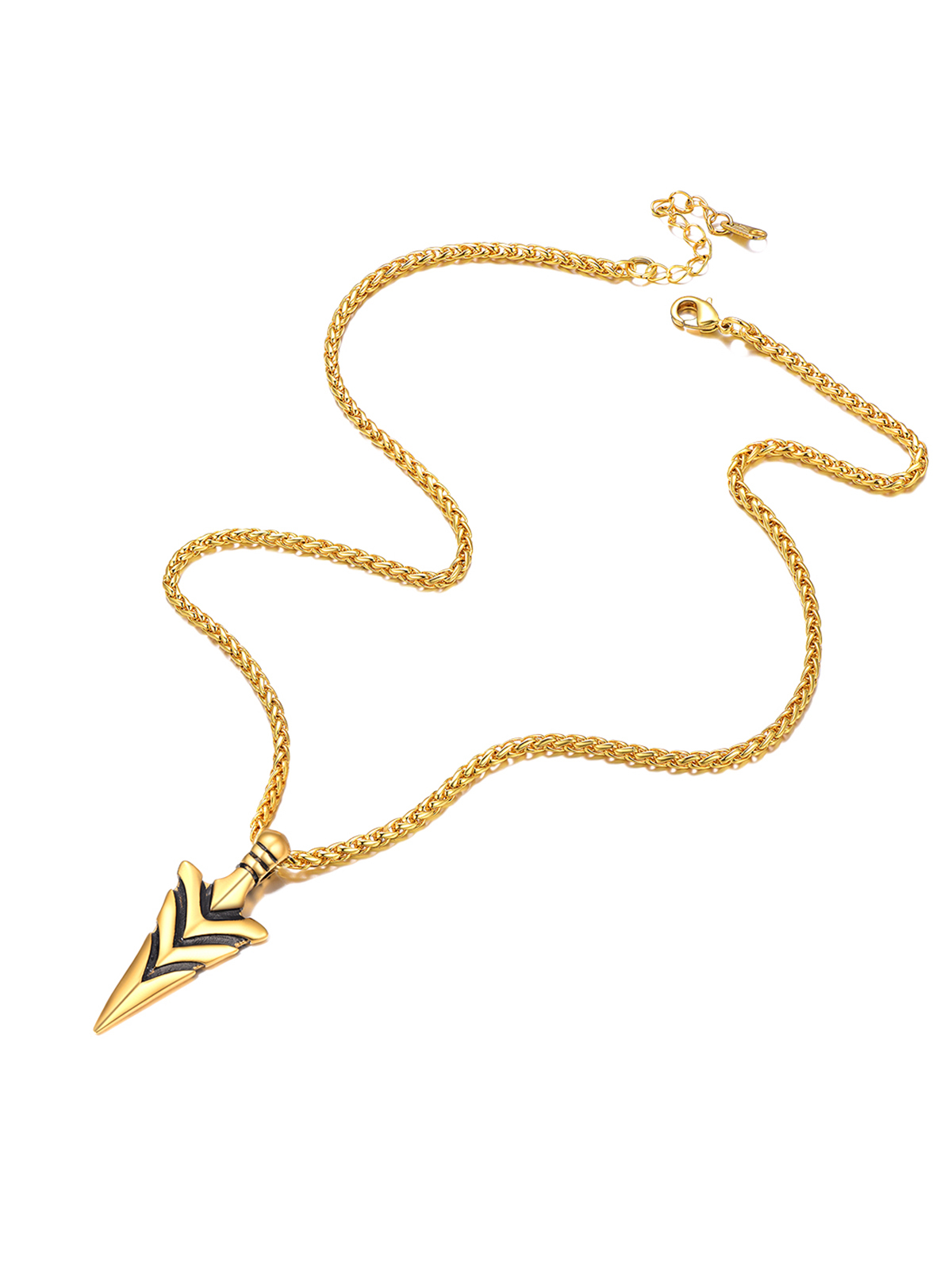 Spear Point Pendant Arrowhead Necklace in 18K Gold