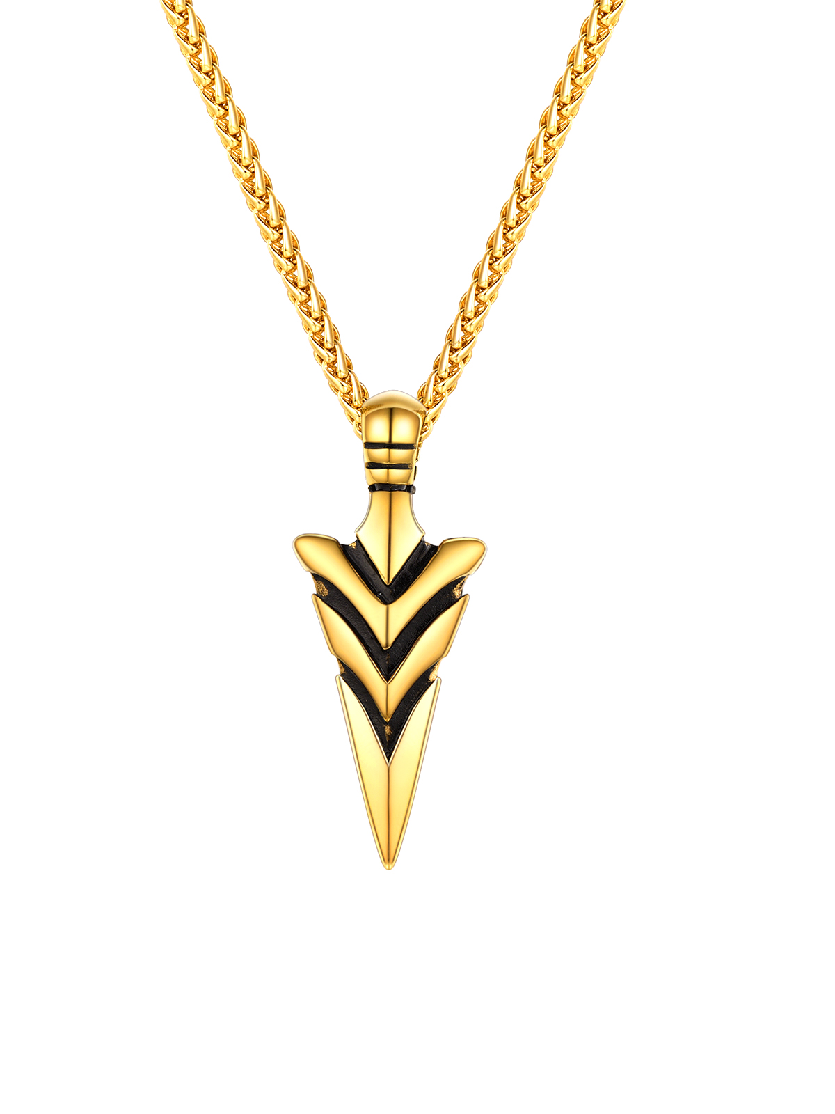 Spear Point Pendant Arrowhead Necklace in 18K Gold