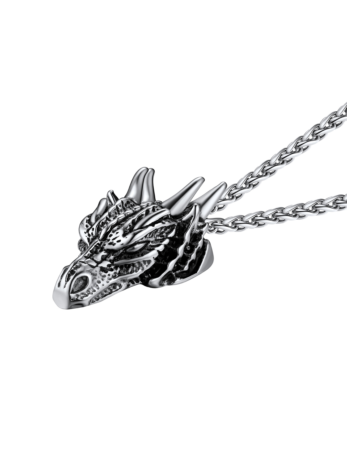 Dragon Head Pendant Animal Necklace in Stainless