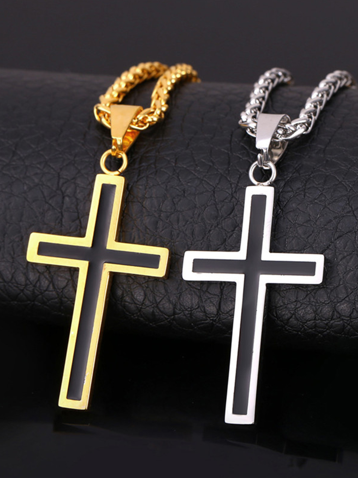 Simple Cross Baptism Pendant Necklace in 14K Gold