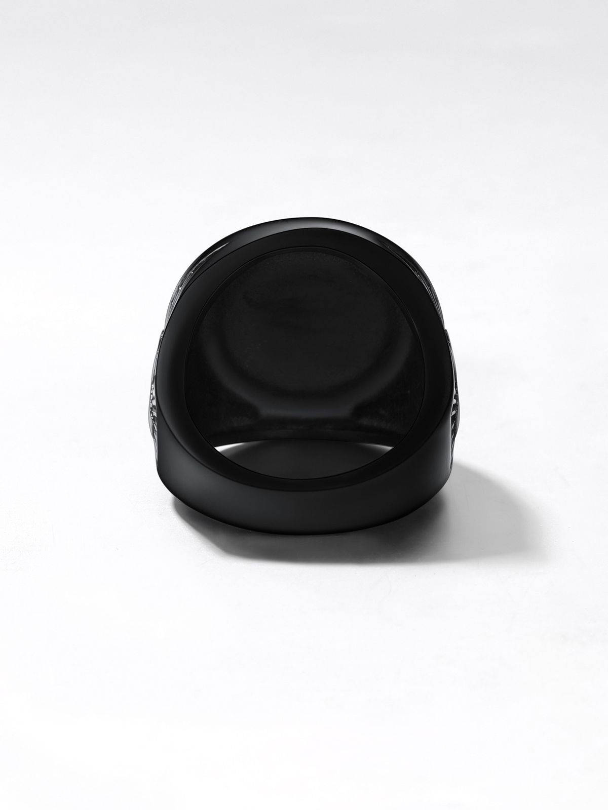 Vintage Egyptian Eye of Horus Ankh Cross Ring in Black Plated