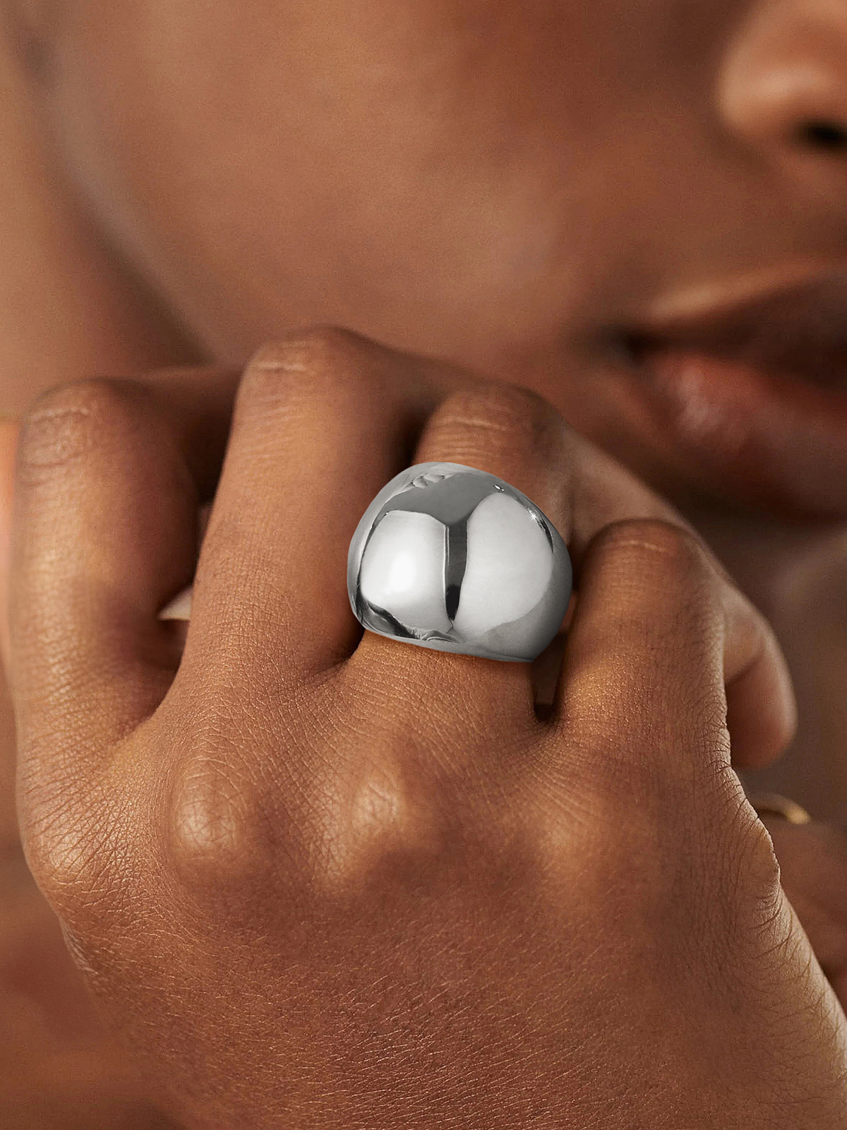 23mm Chunky Dome Statement Ring in Stainless