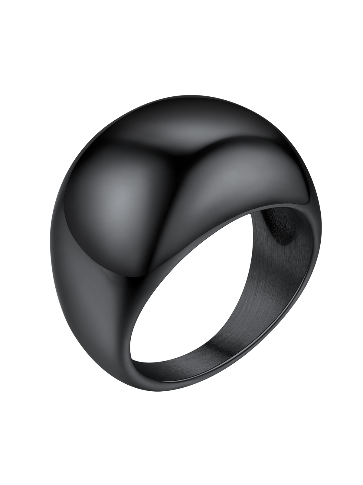 16mm Chunky Dome Statement Ring in Black