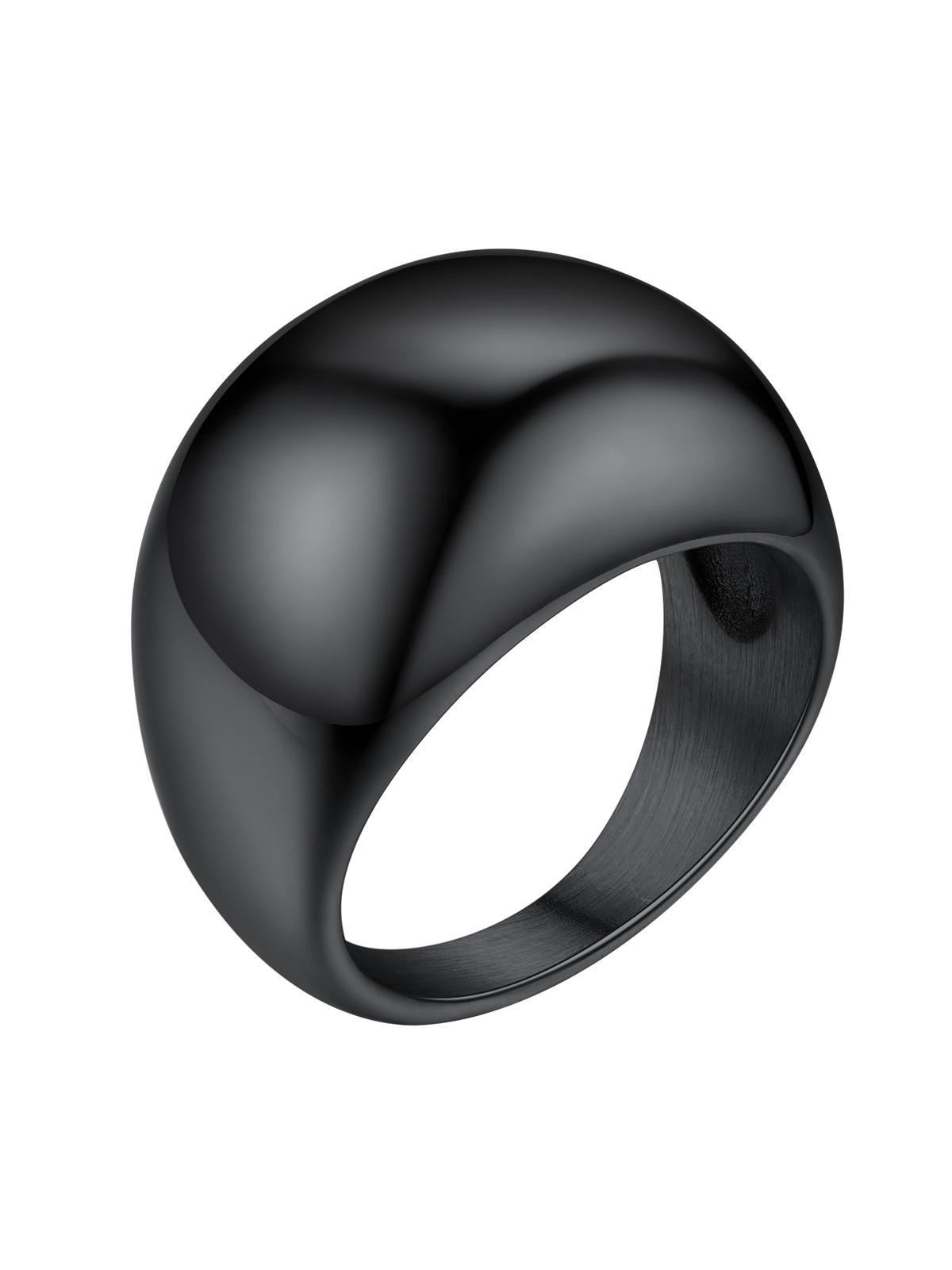 16mm Chunky Dome Statement Ring in Black