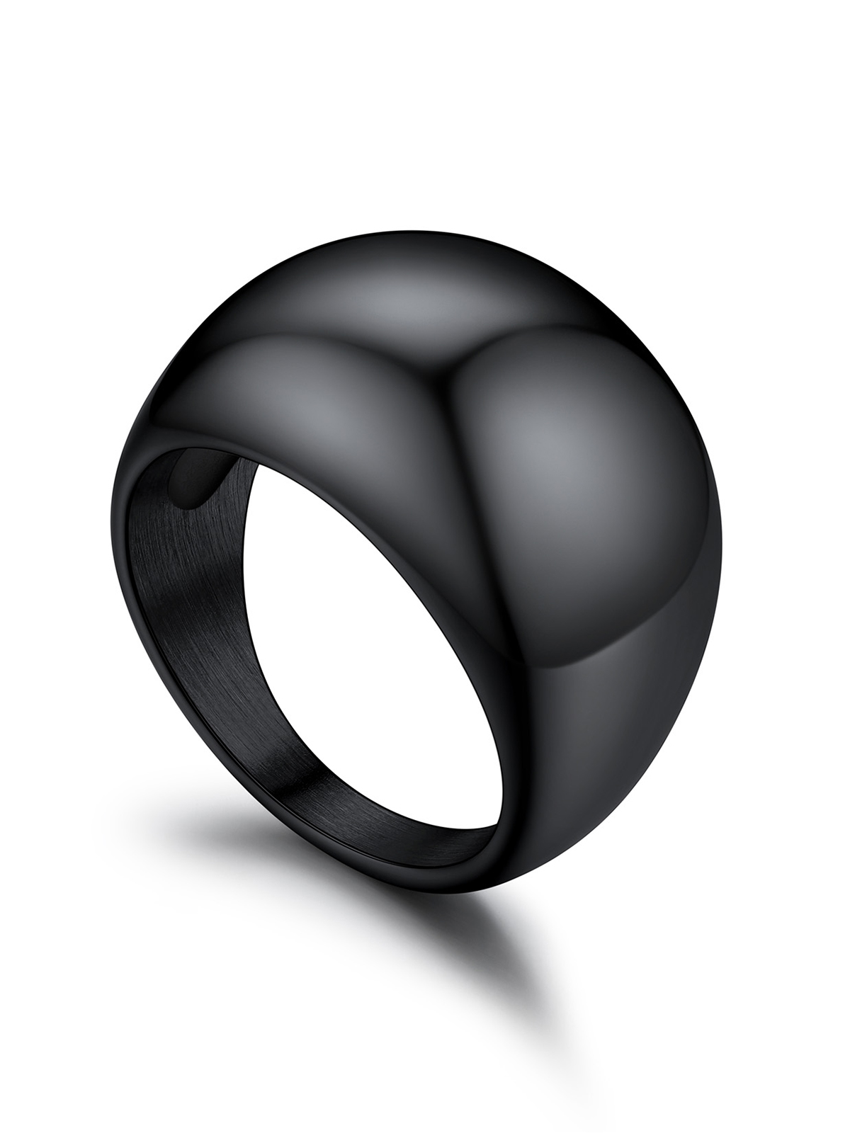 16mm Chunky Dome Statement Ring in Black
