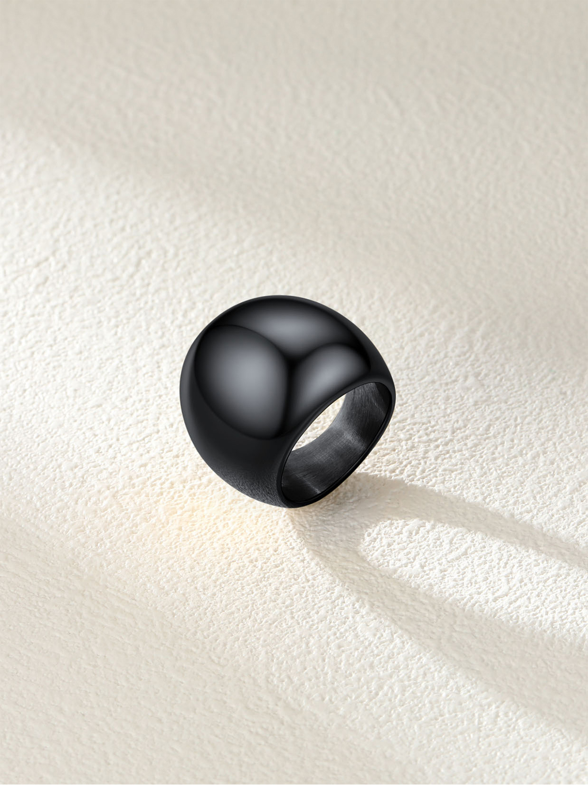 23mm Chunky Dome Statement Ring in Black