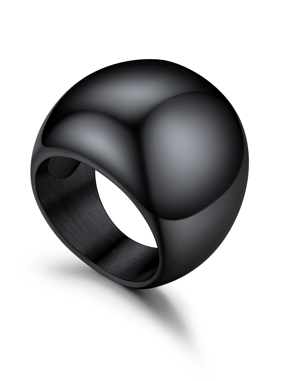 23mm Chunky Dome Statement Ring in Black