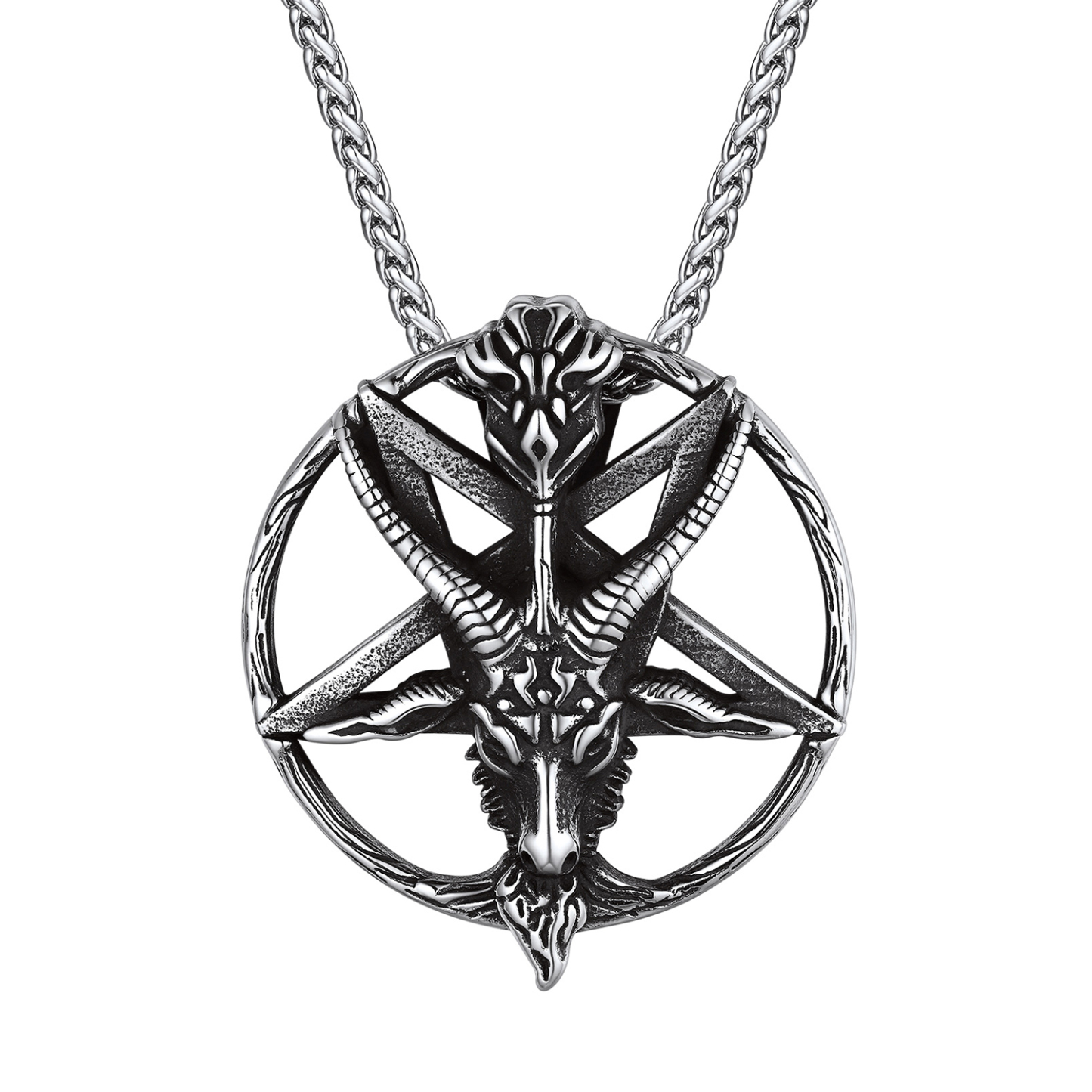 Goat Pendant Pentagram Necklace in Stainless Steel