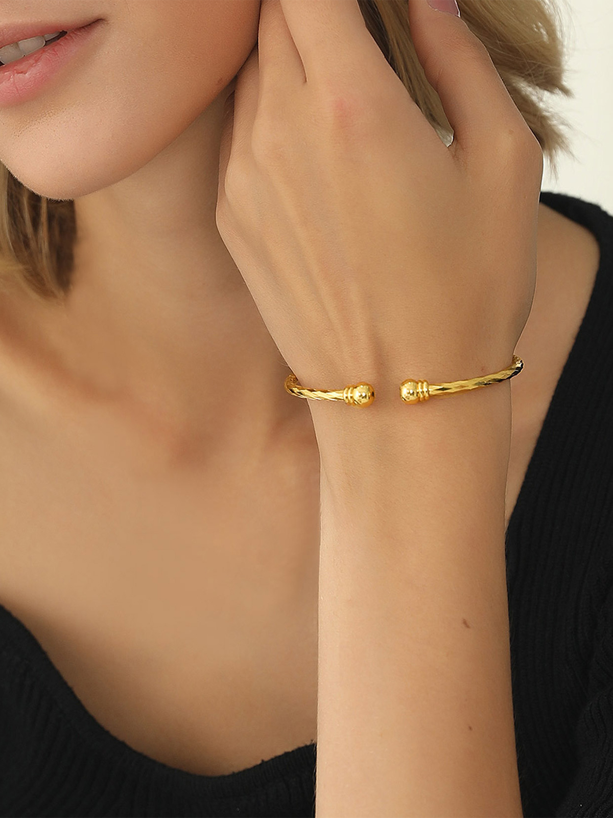 Open Adjustable Bangle Cuff Bracelet