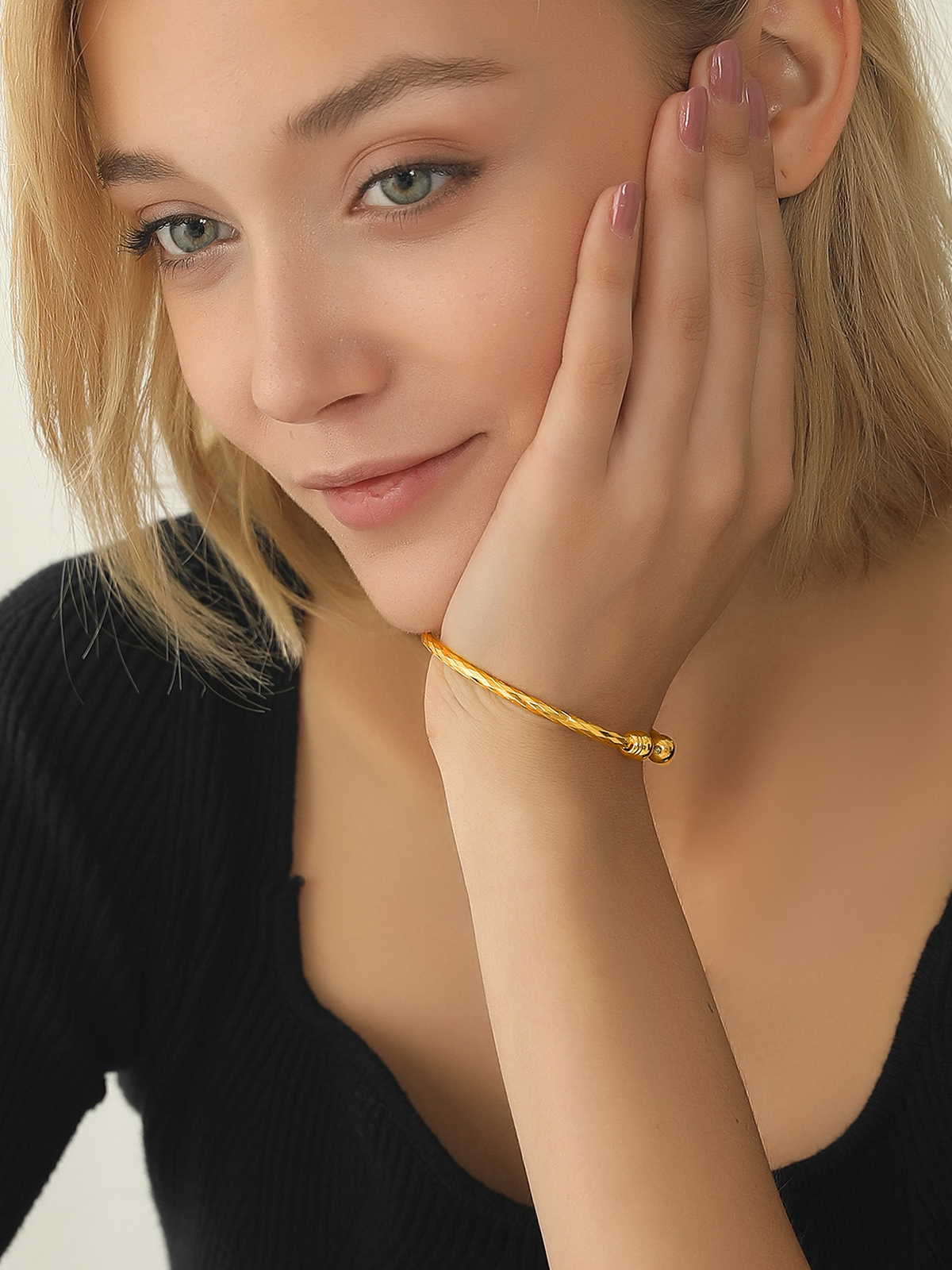 Open Adjustable Bangle Cuff Bracelet