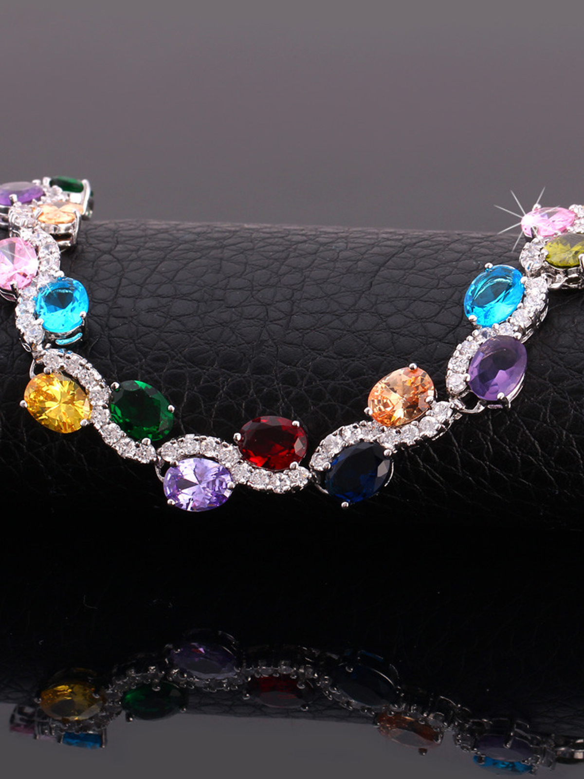 Tennis Chain Bracelet with CZ in Platinum Plated