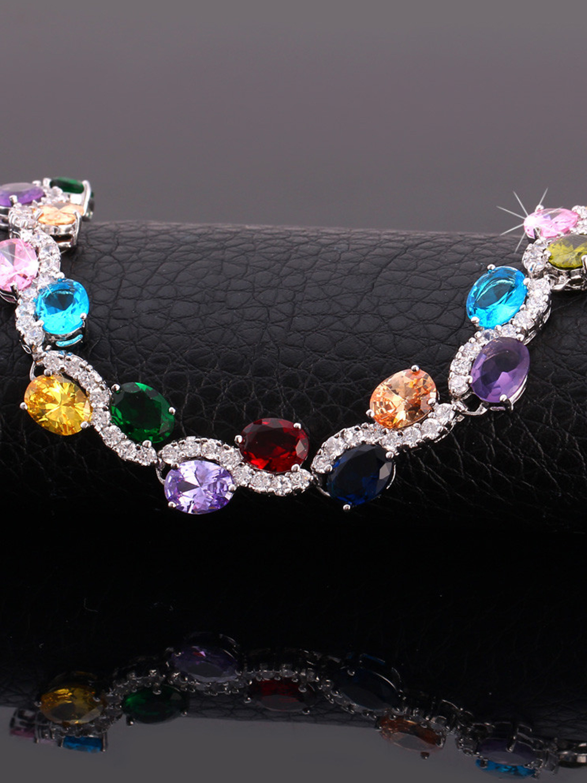 Tennis Chain Bracelet with CZ in Platinum Plated