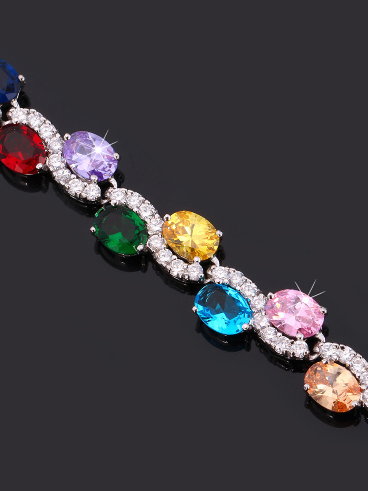 Tennis Chain Bracelet with CZ in Platinum Plated