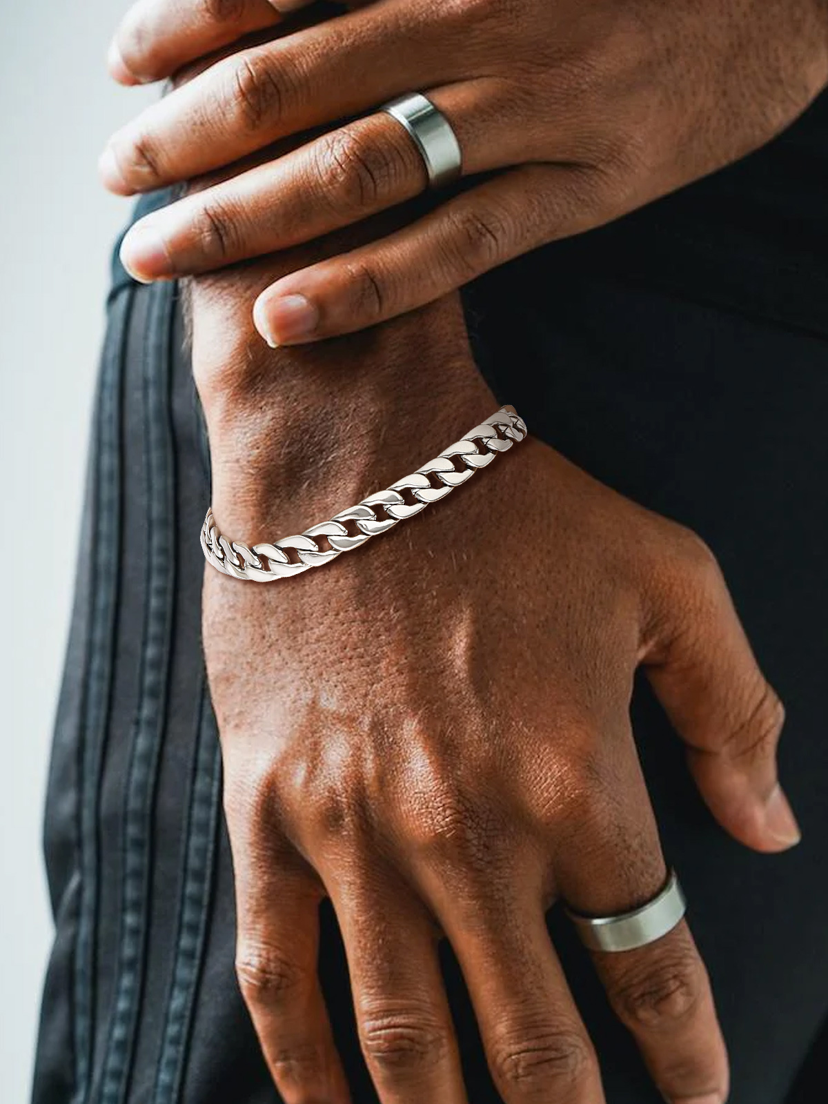 7mm Cuban Chain Bracelet in Platinum Plated