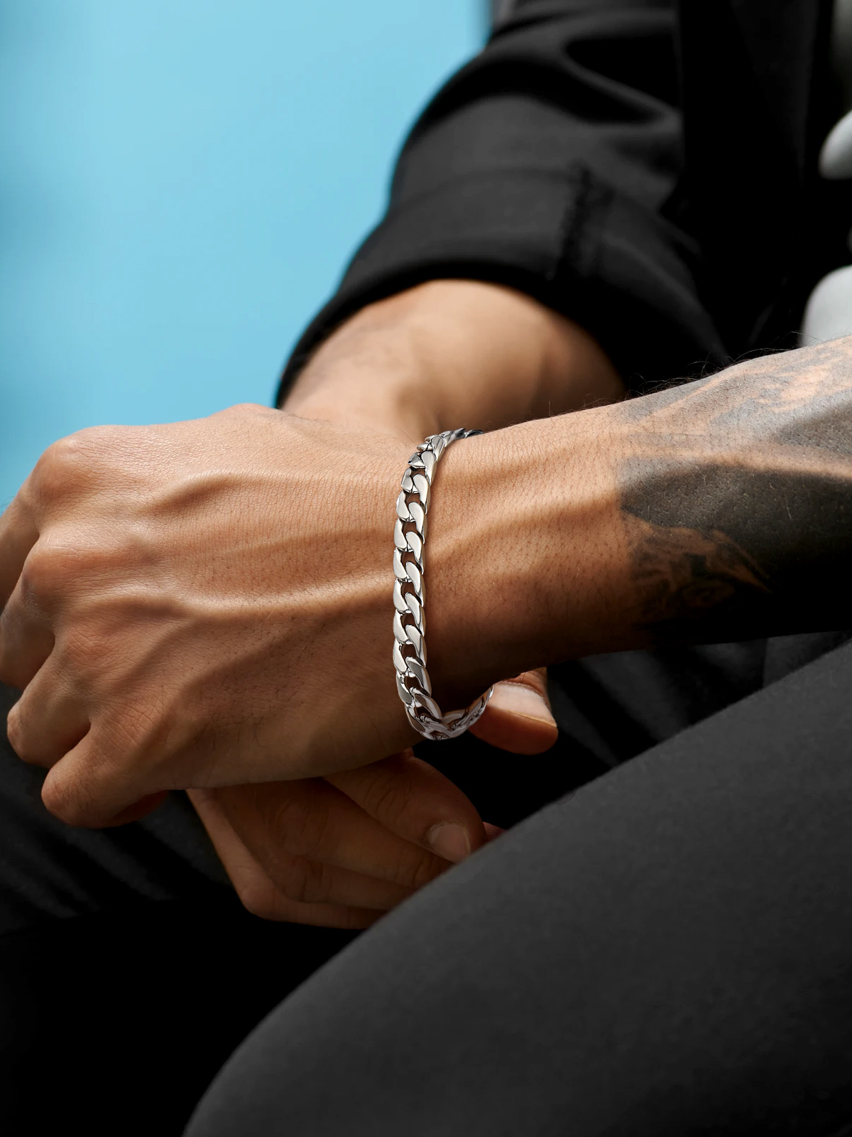 7mm Cuban Chain Bracelet in Platinum Plated