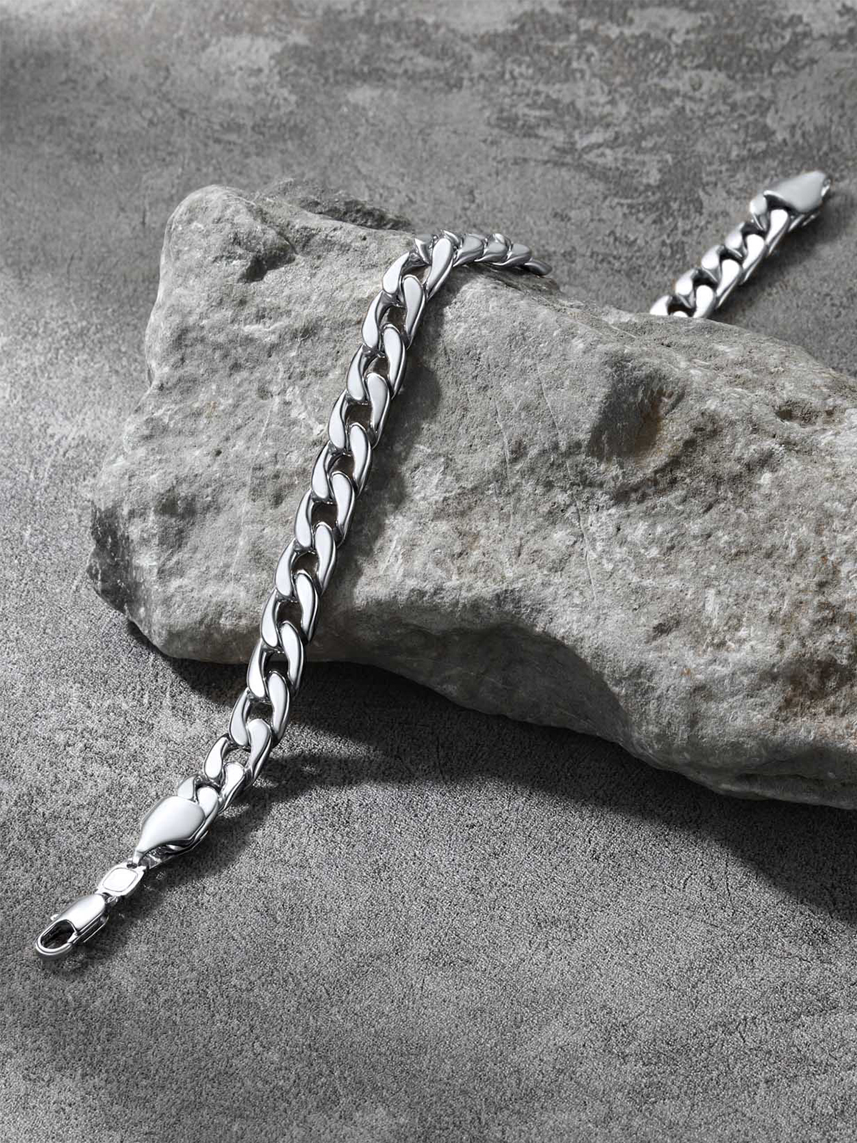 7mm Cuban Chain Bracelet in Platinum Plated