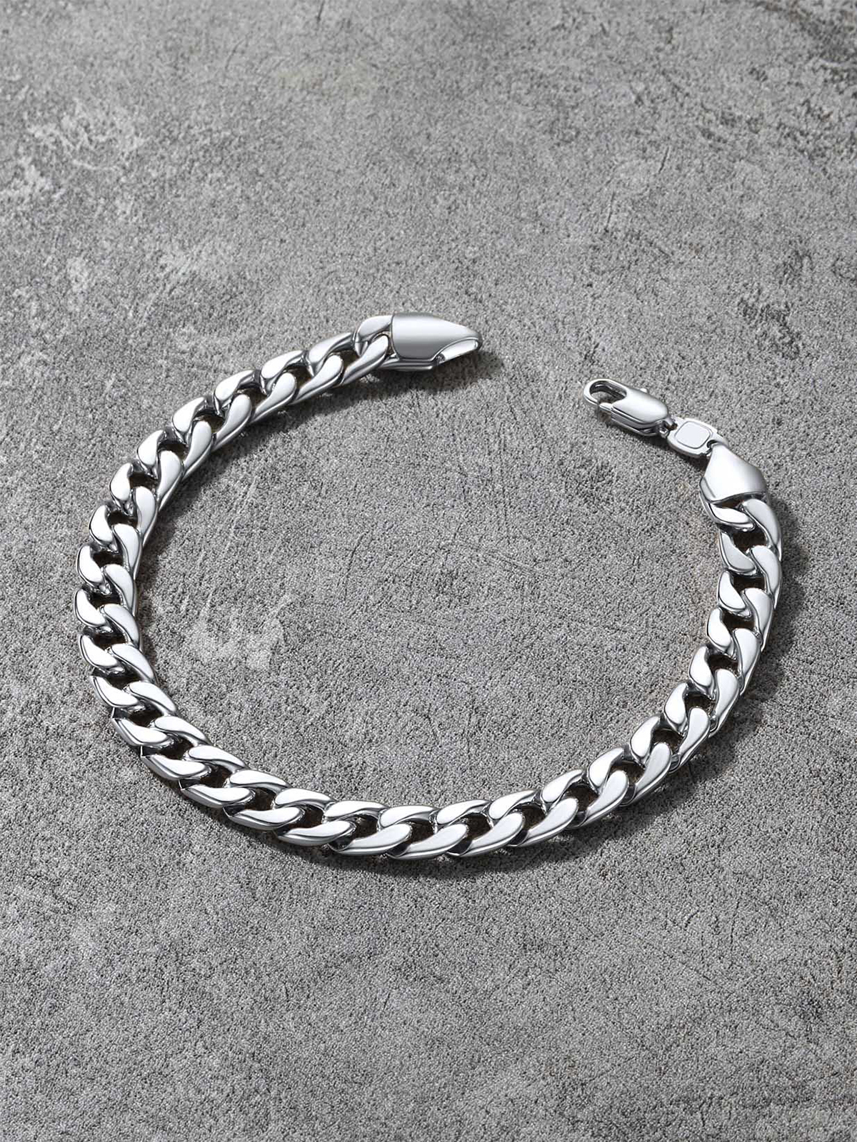 7mm Cuban Chain Bracelet in Platinum Plated