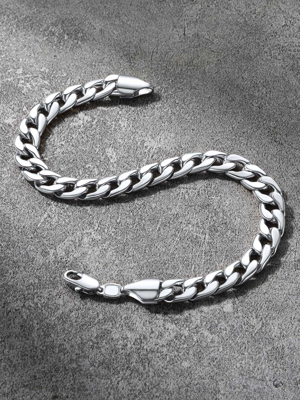 7mm Cuban Chain Bracelet in Platinum Plated