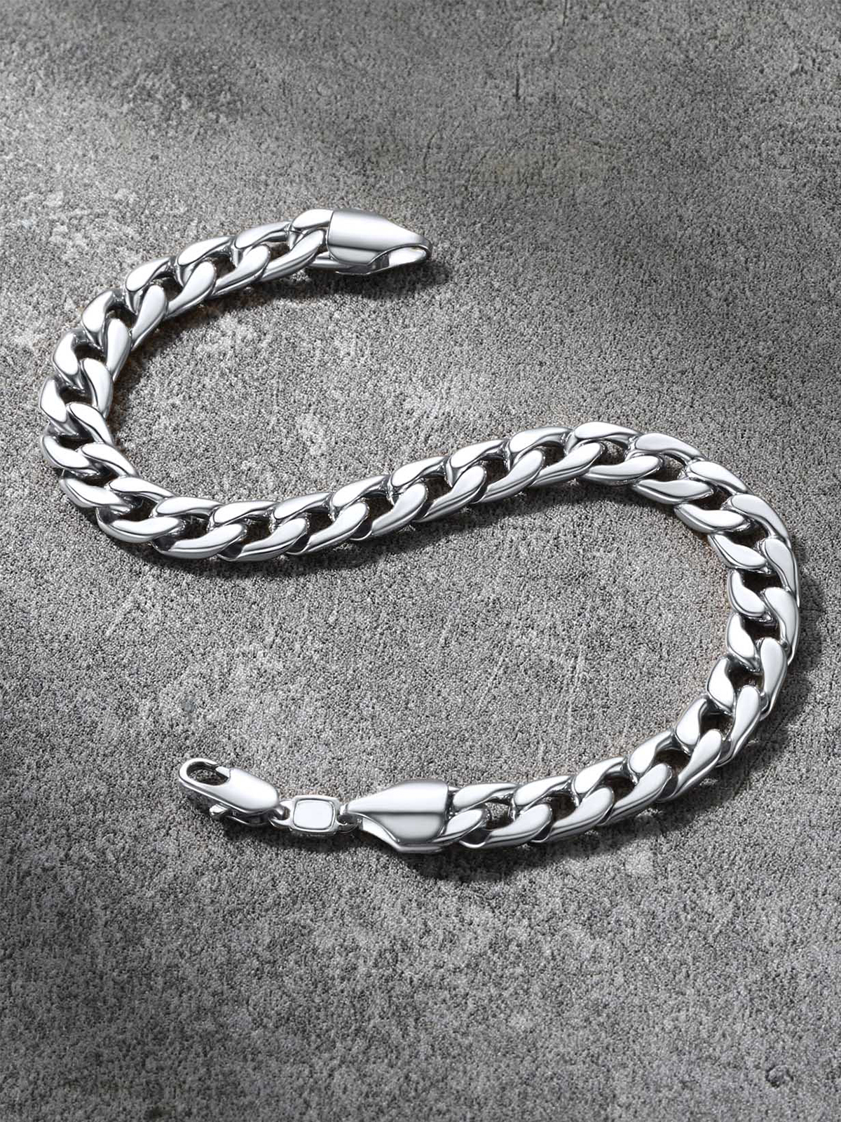 7mm Cuban Chain Bracelet in Platinum Plated