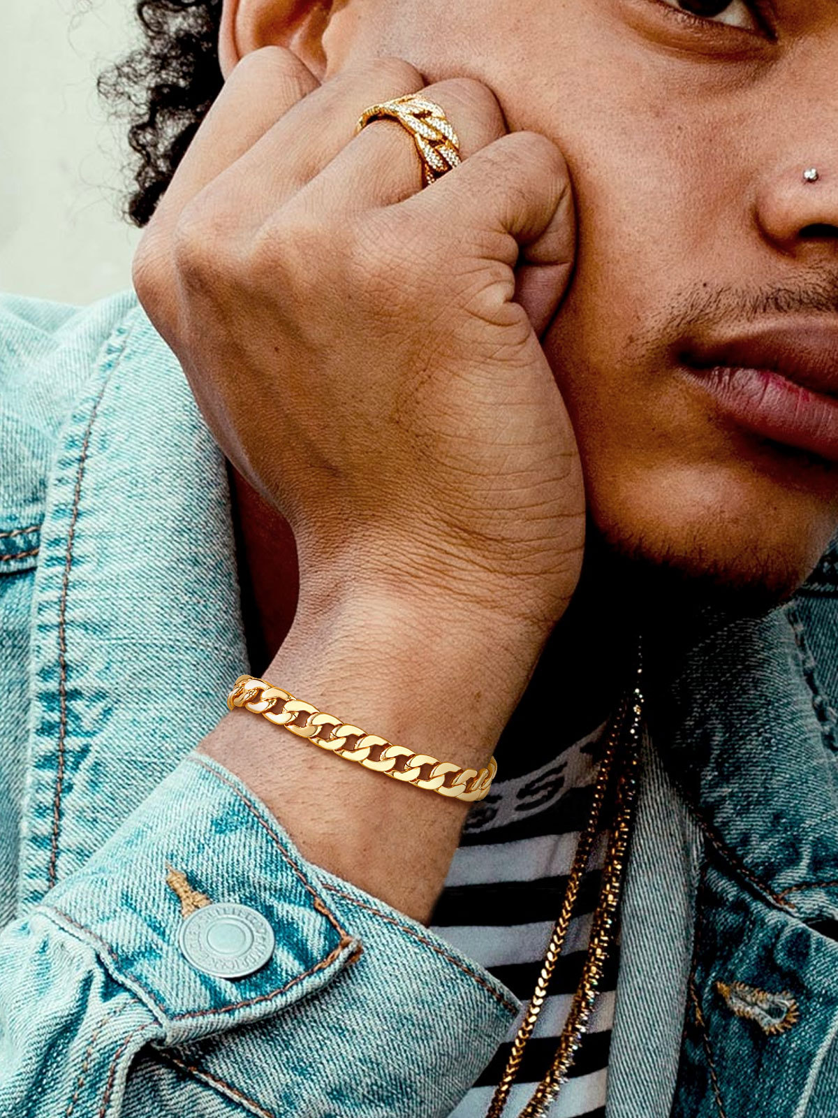 7mm Cuban Chain Bracelet in 18K Gold Plated
