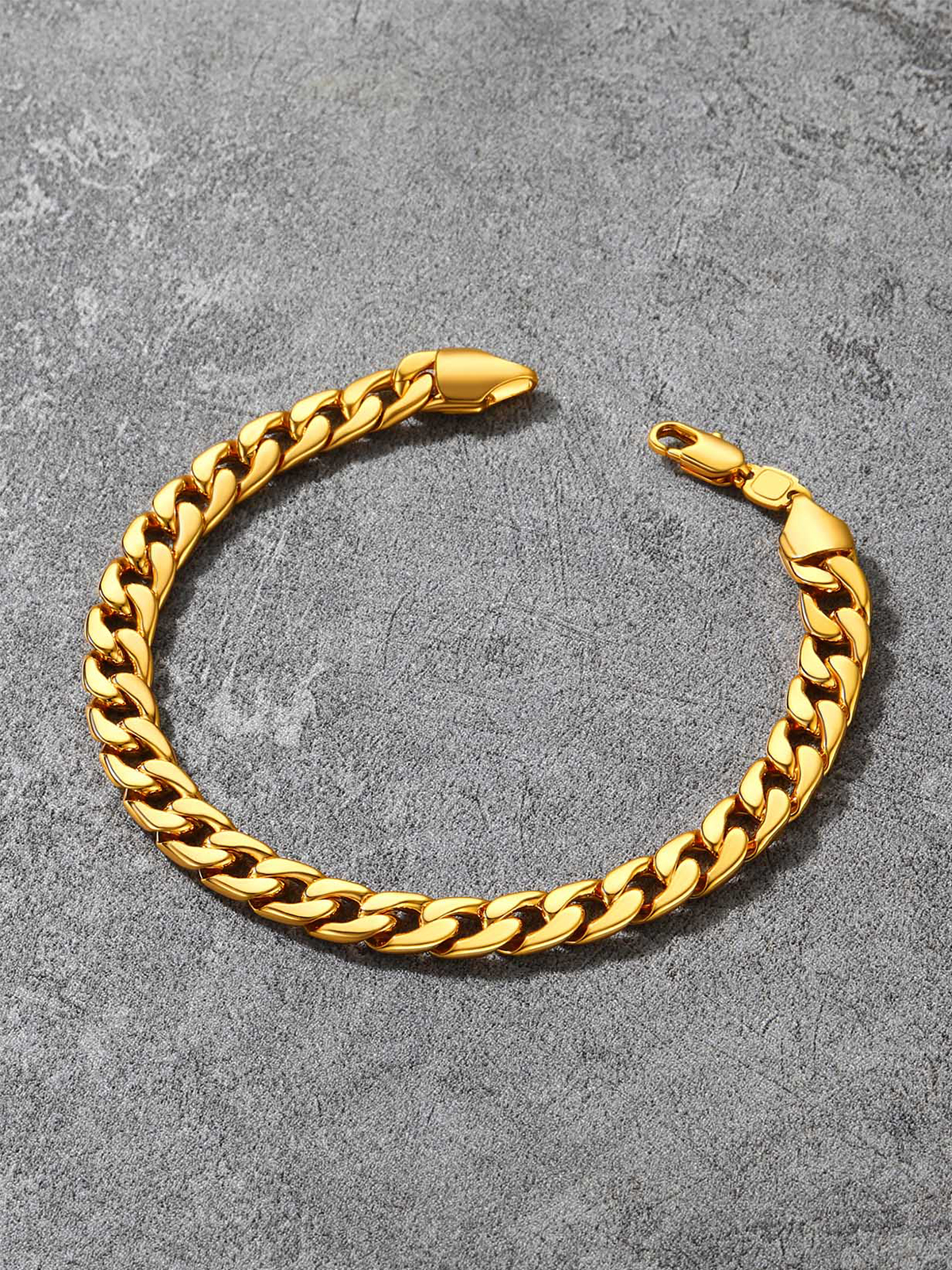7mm Cuban Chain Bracelet in 18K Gold Plated