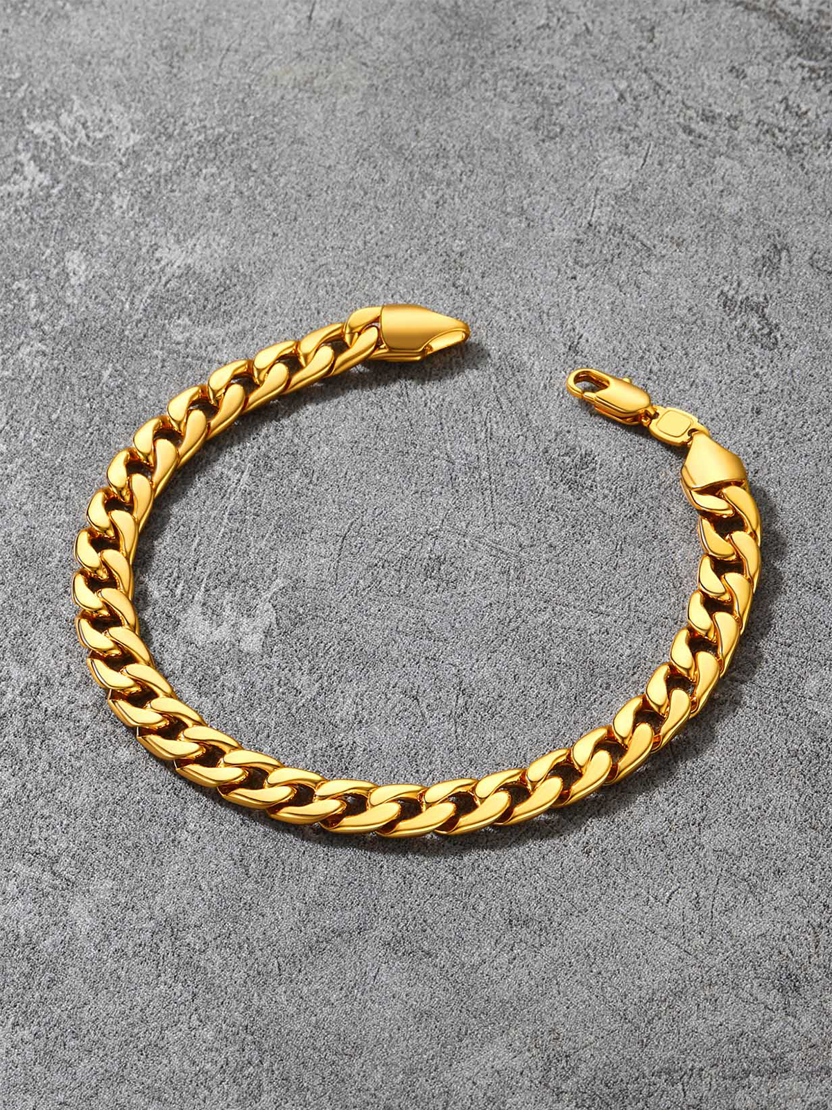 7mm Cuban Chain Bracelet in 18K Gold Plated