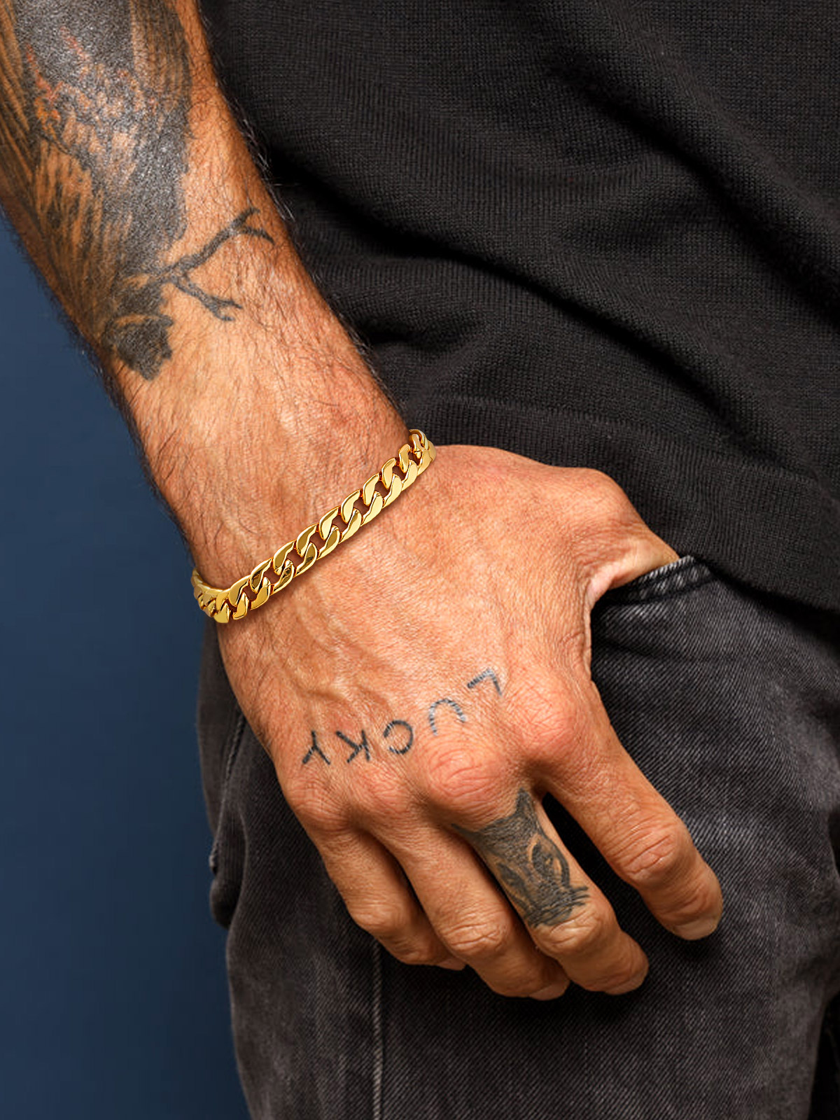 7mm Cuban Chain Bracelet in 18K Gold Plated