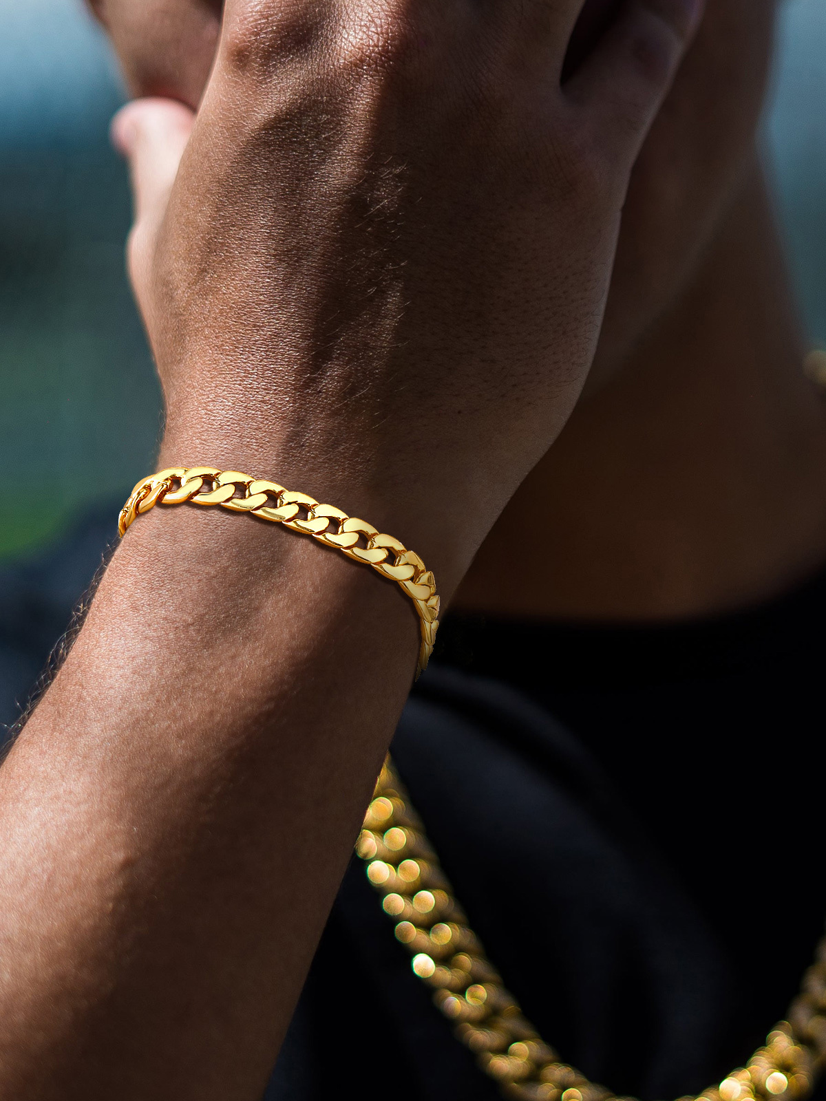 7mm Cuban Chain Bracelet in 18K Gold Plated
